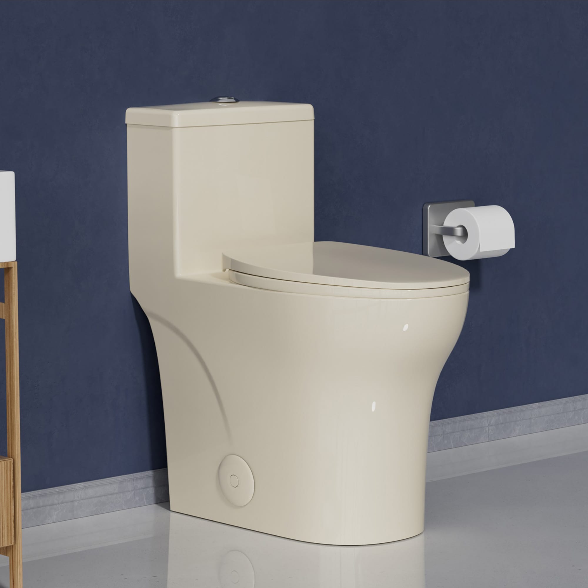 Miuara -  19-in ADA Height Elongated Modern Skirted Tall Toilet for Seniors 1.0 GPF and 1.28 GPF ...