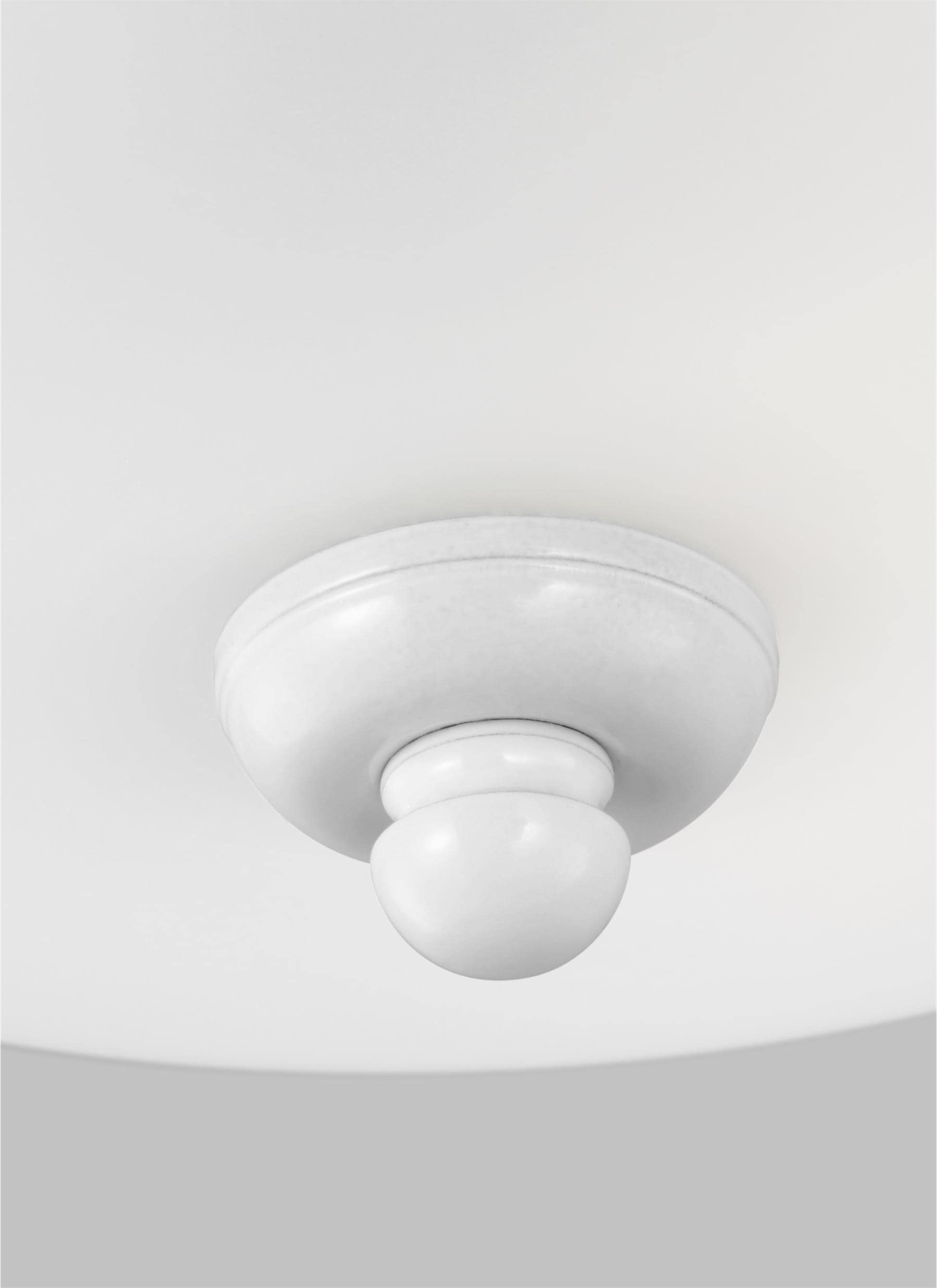 Transitional 14.5'' White Glass Bowl Flush Mount Ceiling Light