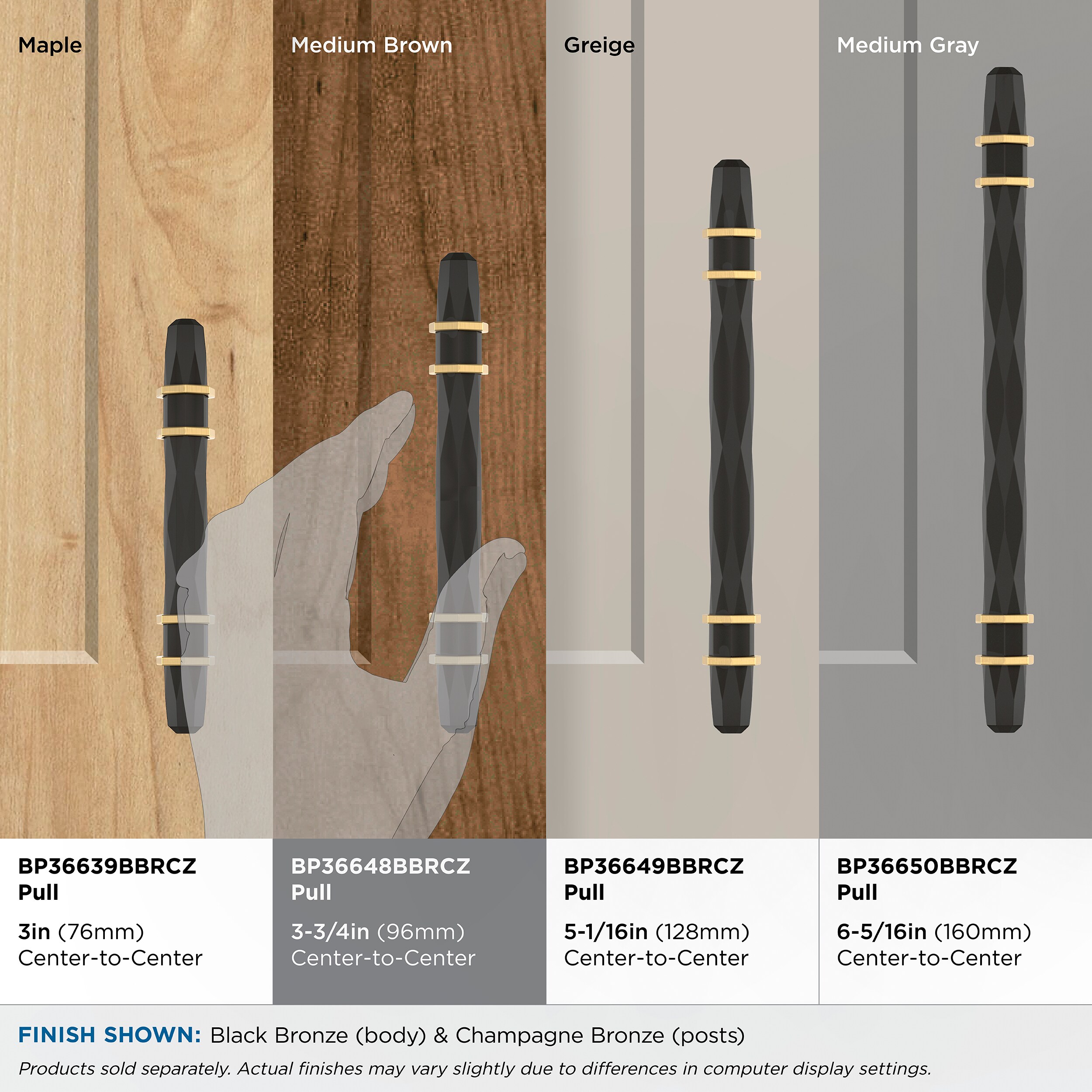 Amerock BP36648BBRCZ Cabinet-Pulls - View #6