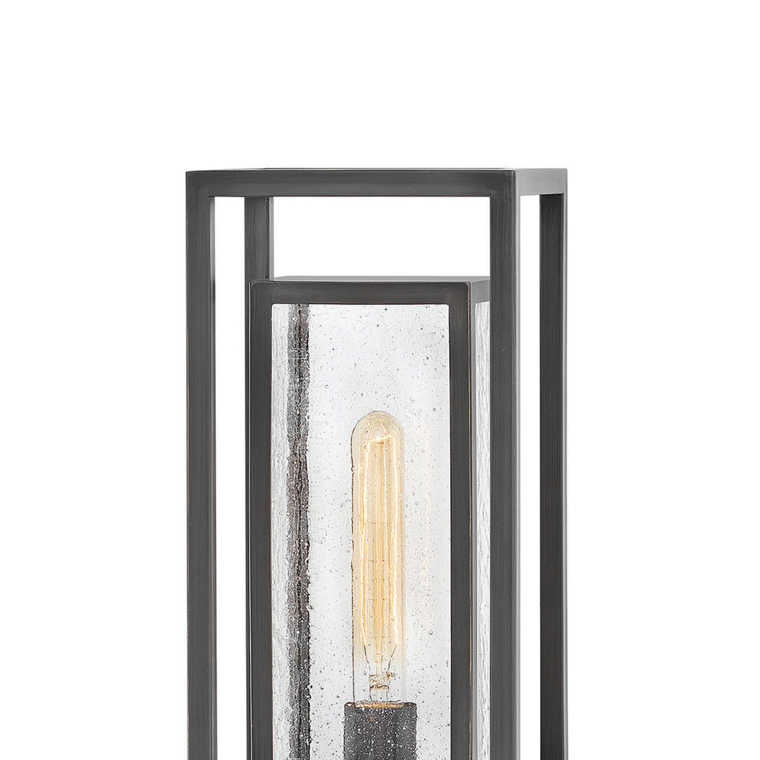 Oil Rubbed Bronze Outdoor Post Lantern with Clear Seedy Glass