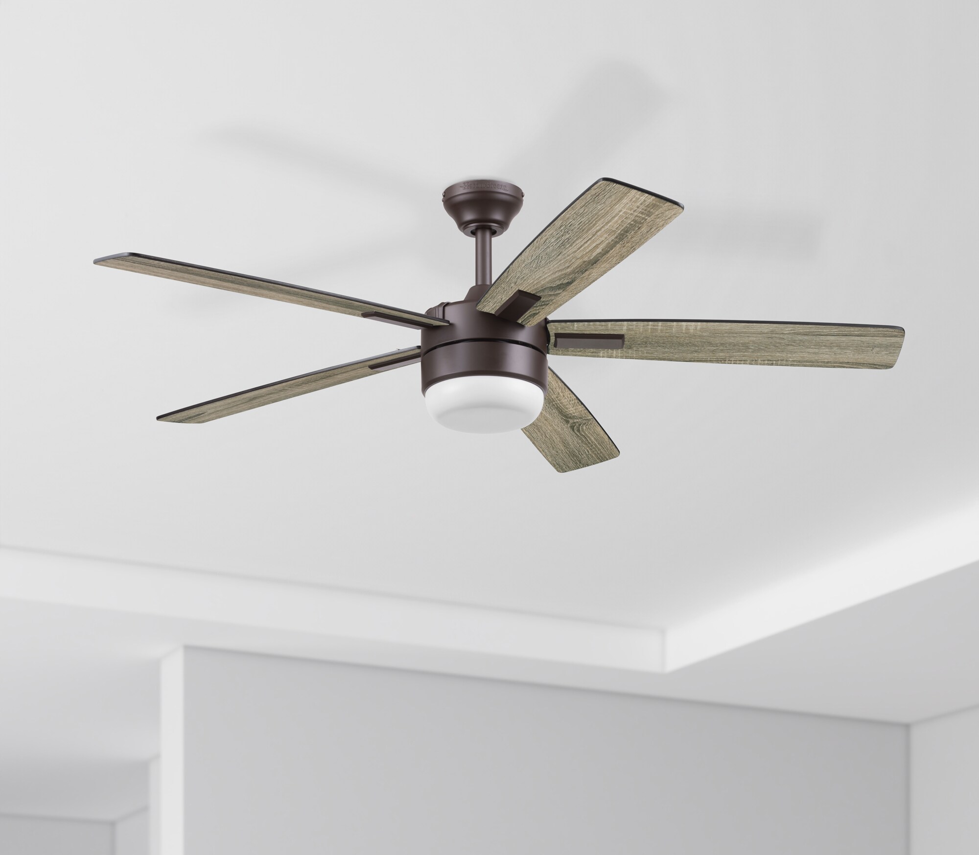 Harbor Breeze Boltz III Easy2Hang 52-in Bronze Color-changing Indoor Ceiling Fan with Light and Remote (5-Blade)