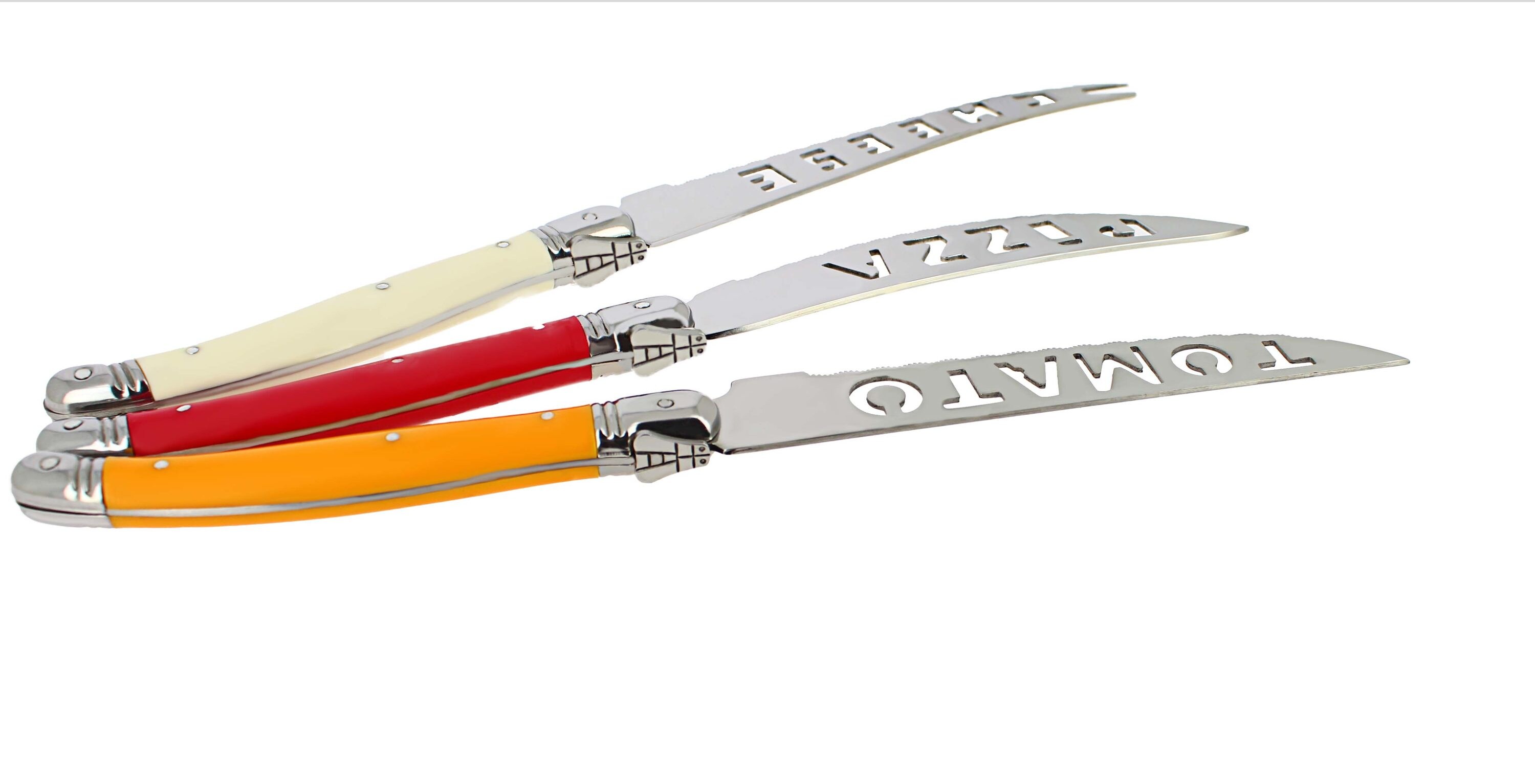 French Home Set of 8 Laguiole Steak Knives, Rainbow Colors - Silver