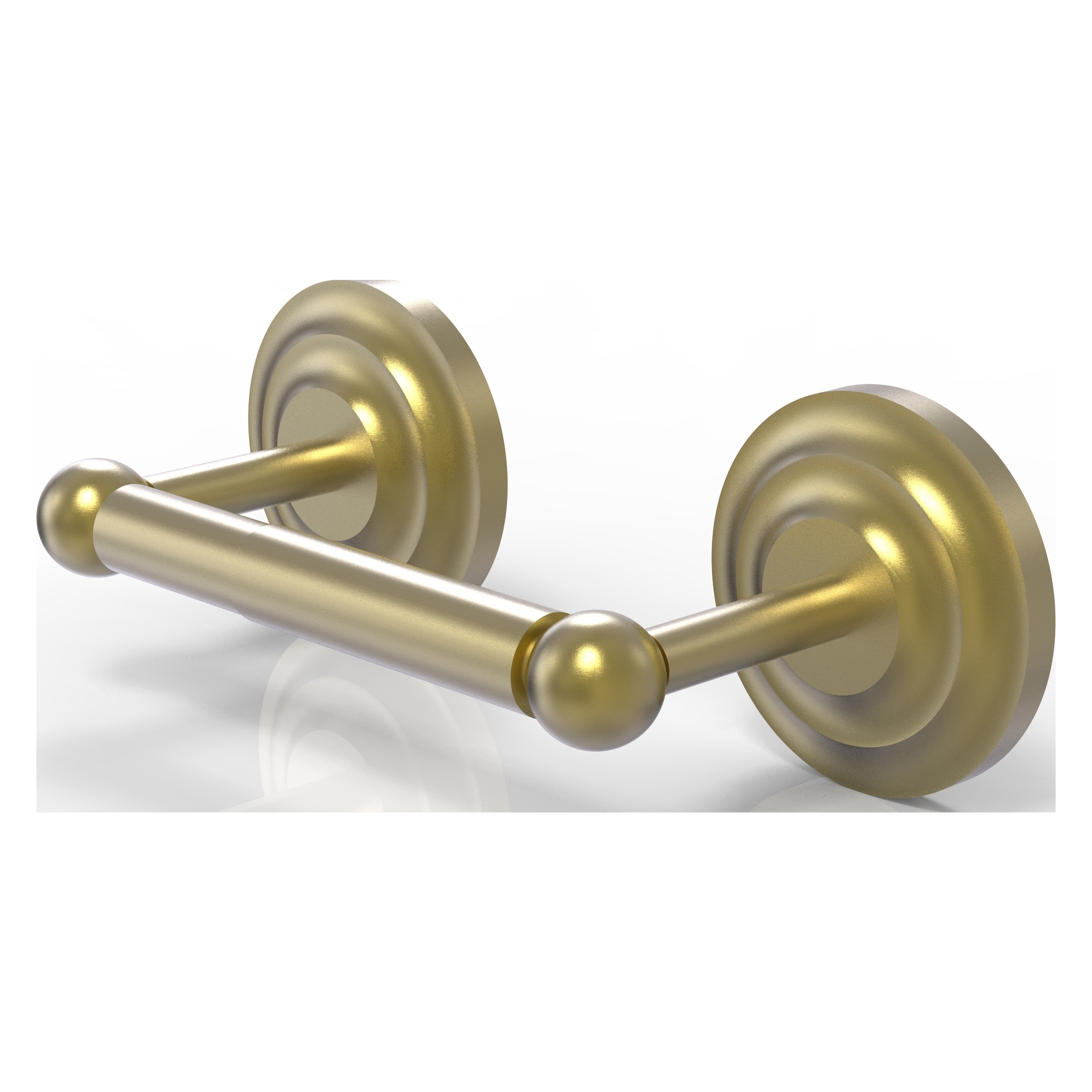 Allied Brass PQN-24-SBR Prestige Que New Satin Brass Wall mount Double post Toilet Paper Holder 1 -Rolls with Storage