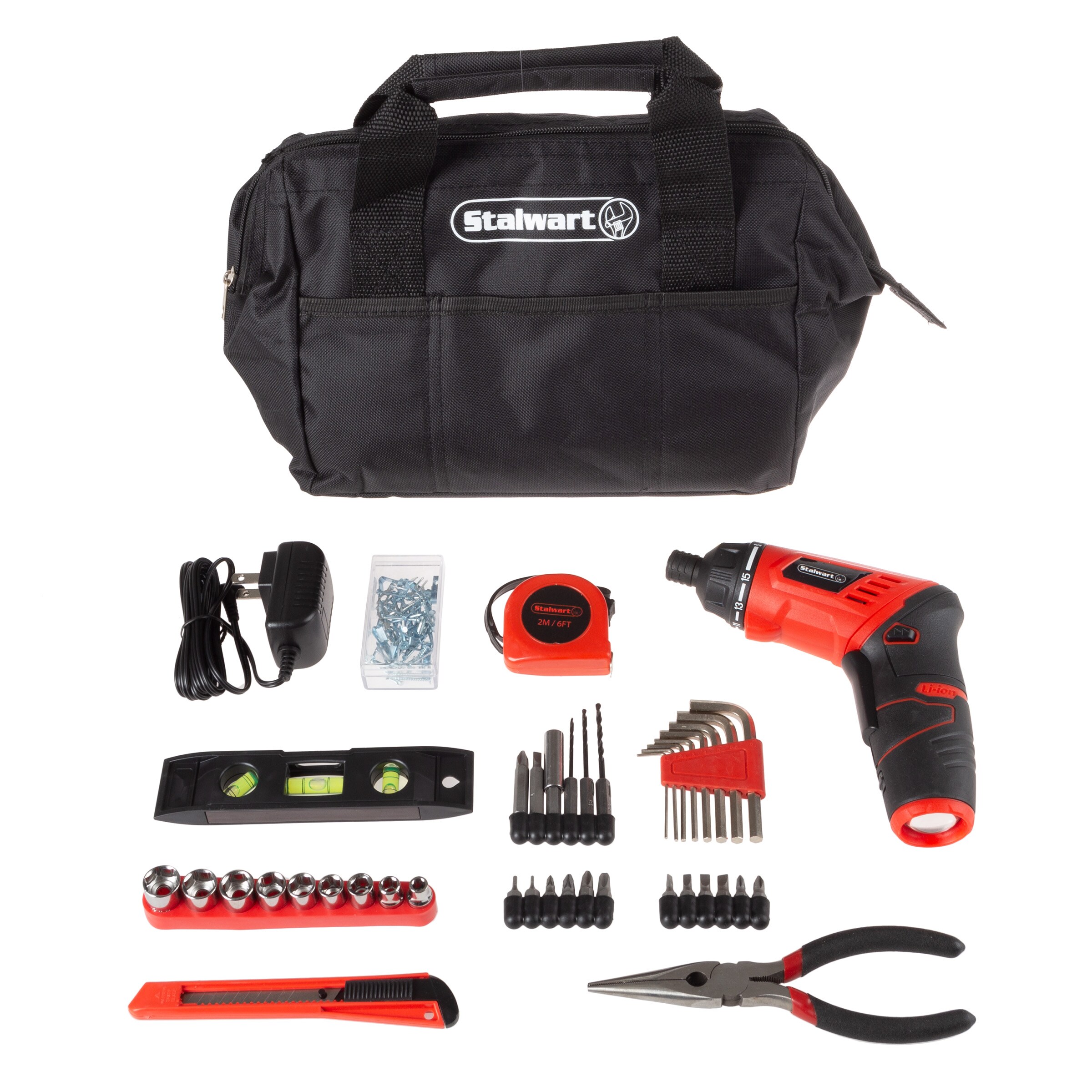 Fleming Supply Cordless Drill And 3.6v Driver Set - Red And Black