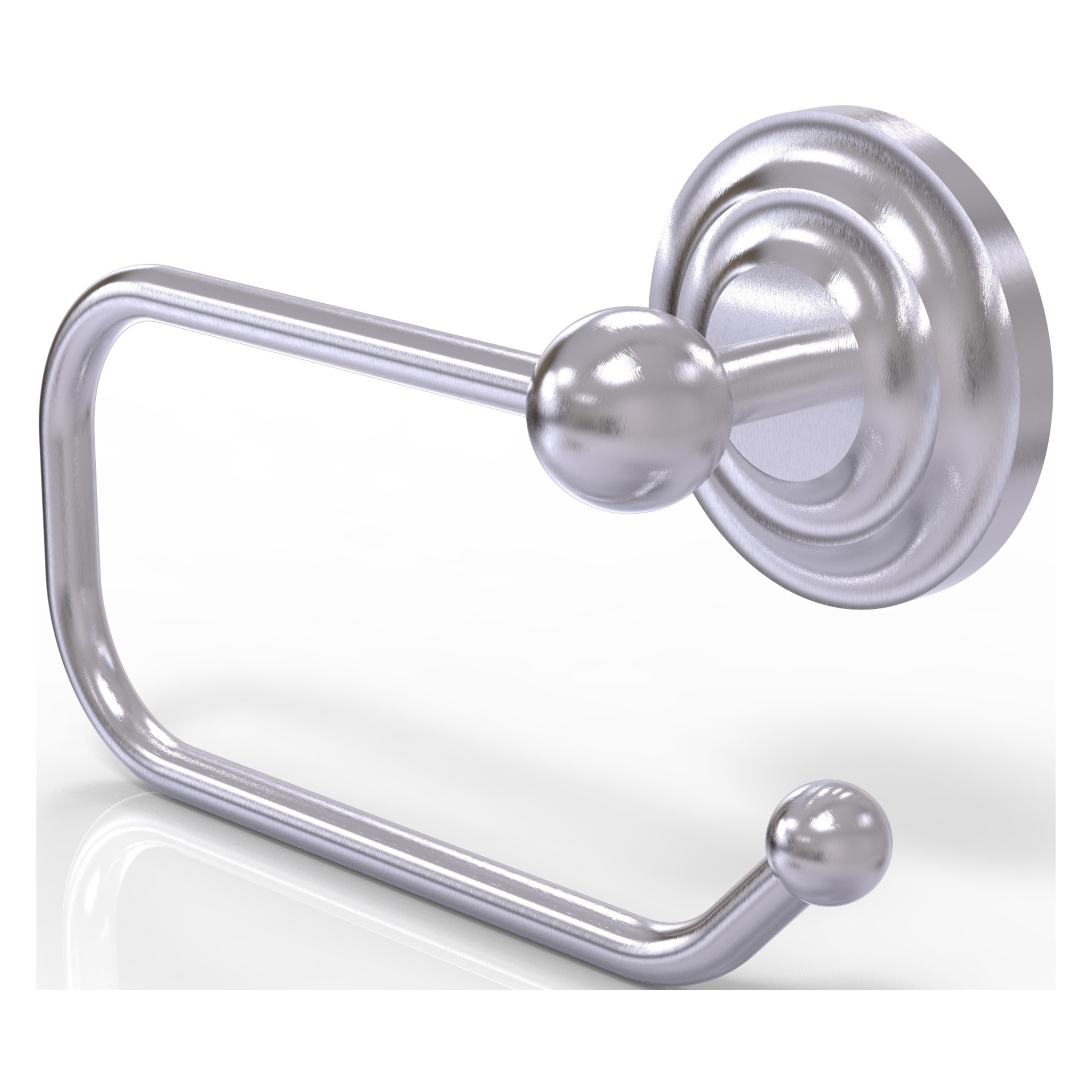 Allied Brass PQN-24E-SCH Prestige Que New Satin Chrome Wall mount Single post Toilet Paper Holder 1 -Rolls