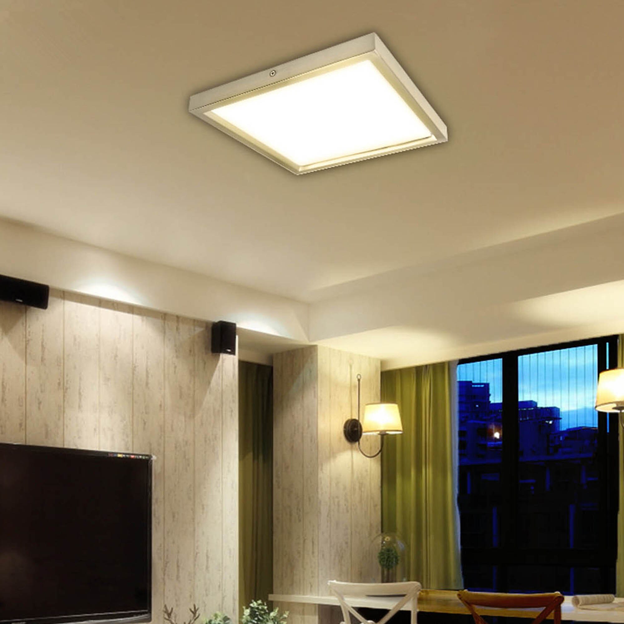 MingBright 13'' Square Brushed Nickel LED Flush Mount Light