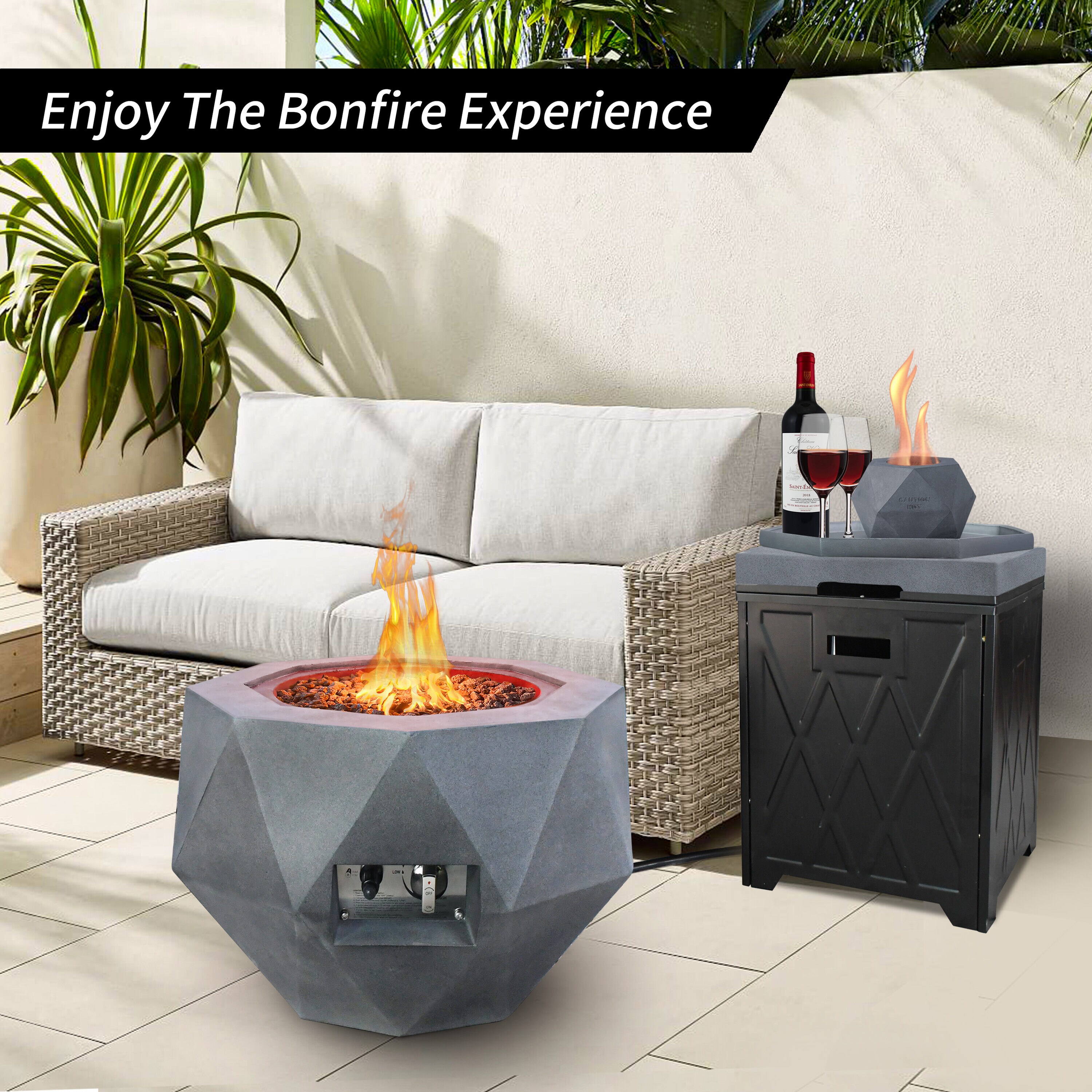 Hanover 40,000 BTU Chateau GAS Fire Pit Coffee Table