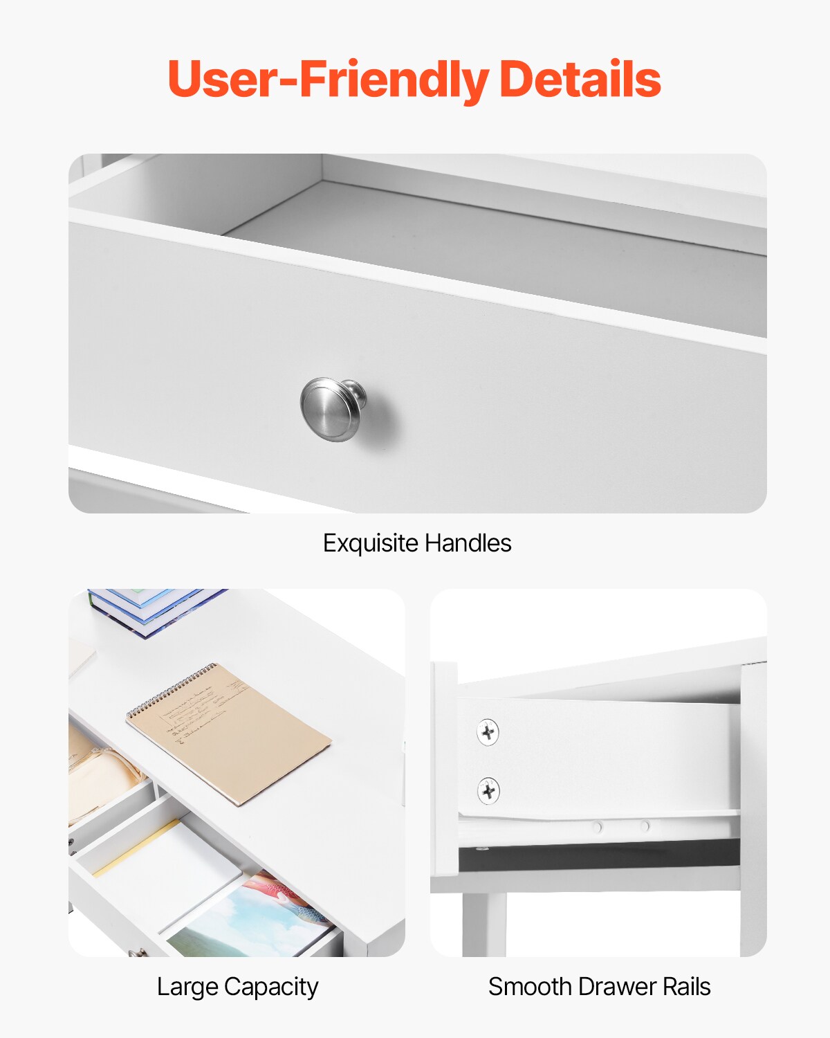 VEVOR Small Desk with Drawers Kids Desk for Bedroom Modern Simple Study ...