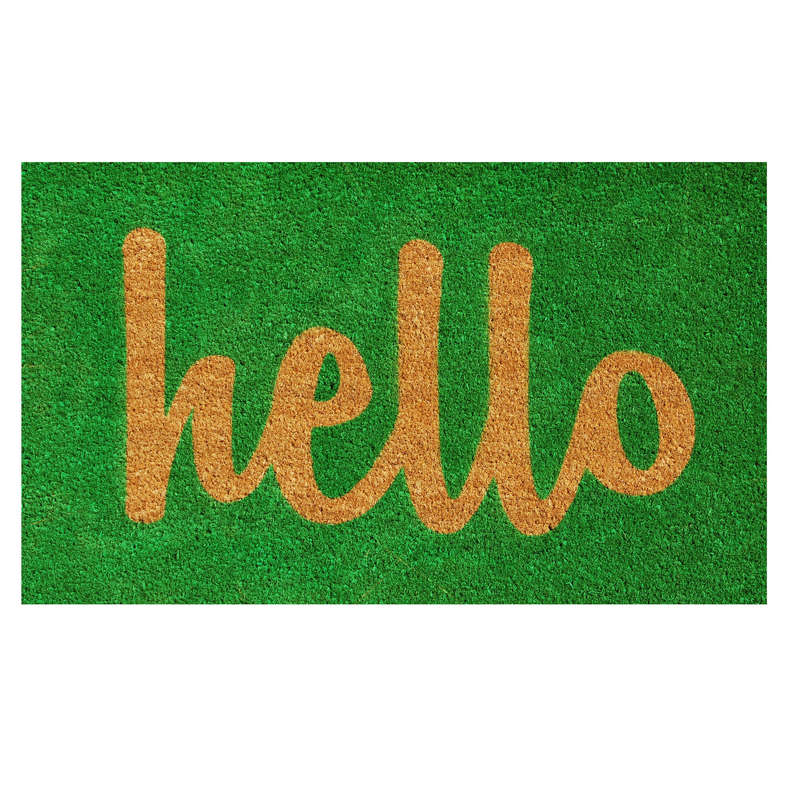 Callowaymills 100262436GNS 2-ft x 3-ft Green/Natural Coir/Vinyl Rectangular Indoor or Outdoor Decorative Hello Door Mat