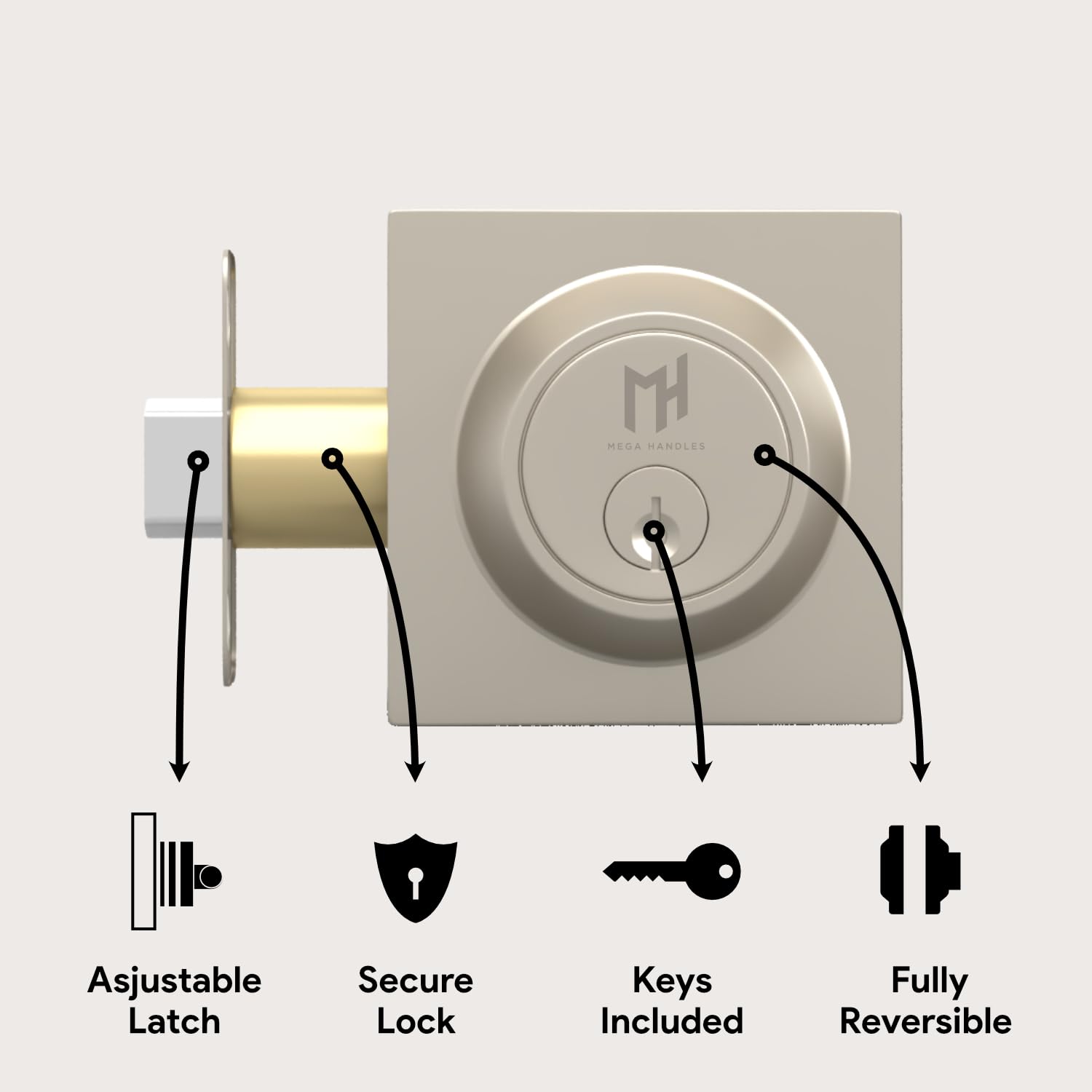 Mega Handles ROBELL-DB-SN-1 Door-Handles - View #2