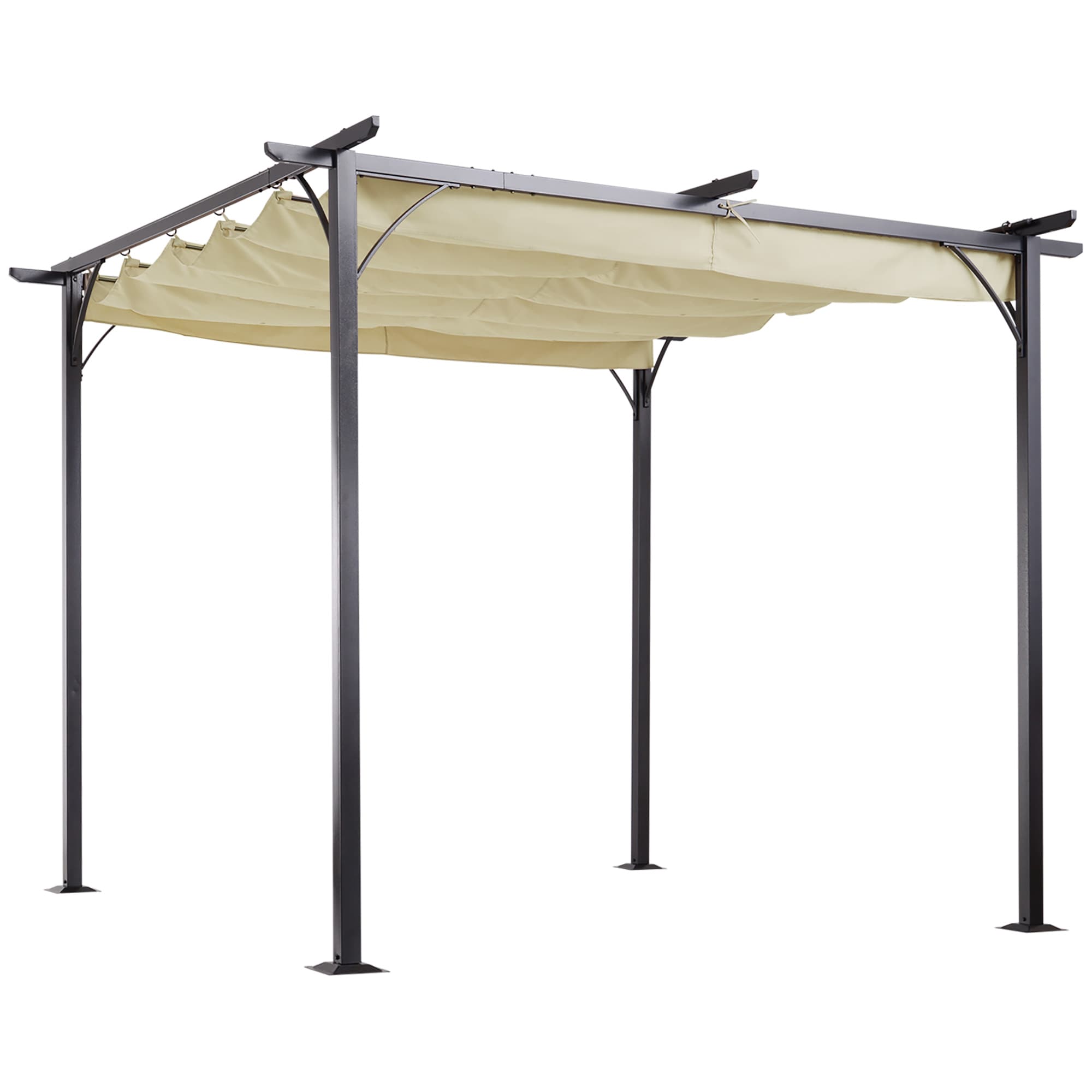 10' x 10' Outdoor Retractable Pergola Canopy Pergolas & Accessories at ...