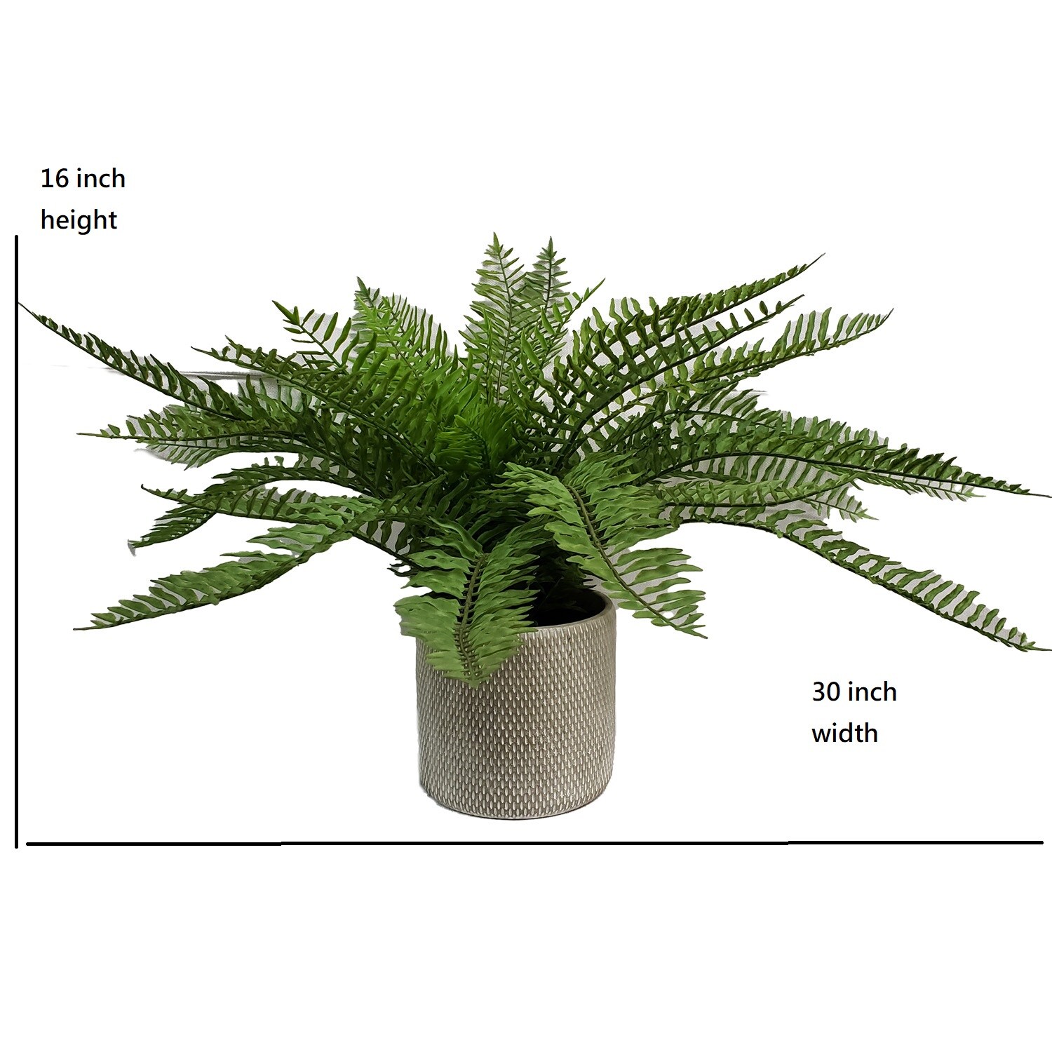 Nearly Natural 23 in. Artificial Green Boston Fern Plant with Tapered Bronze Square Metal Planter DIY Kit