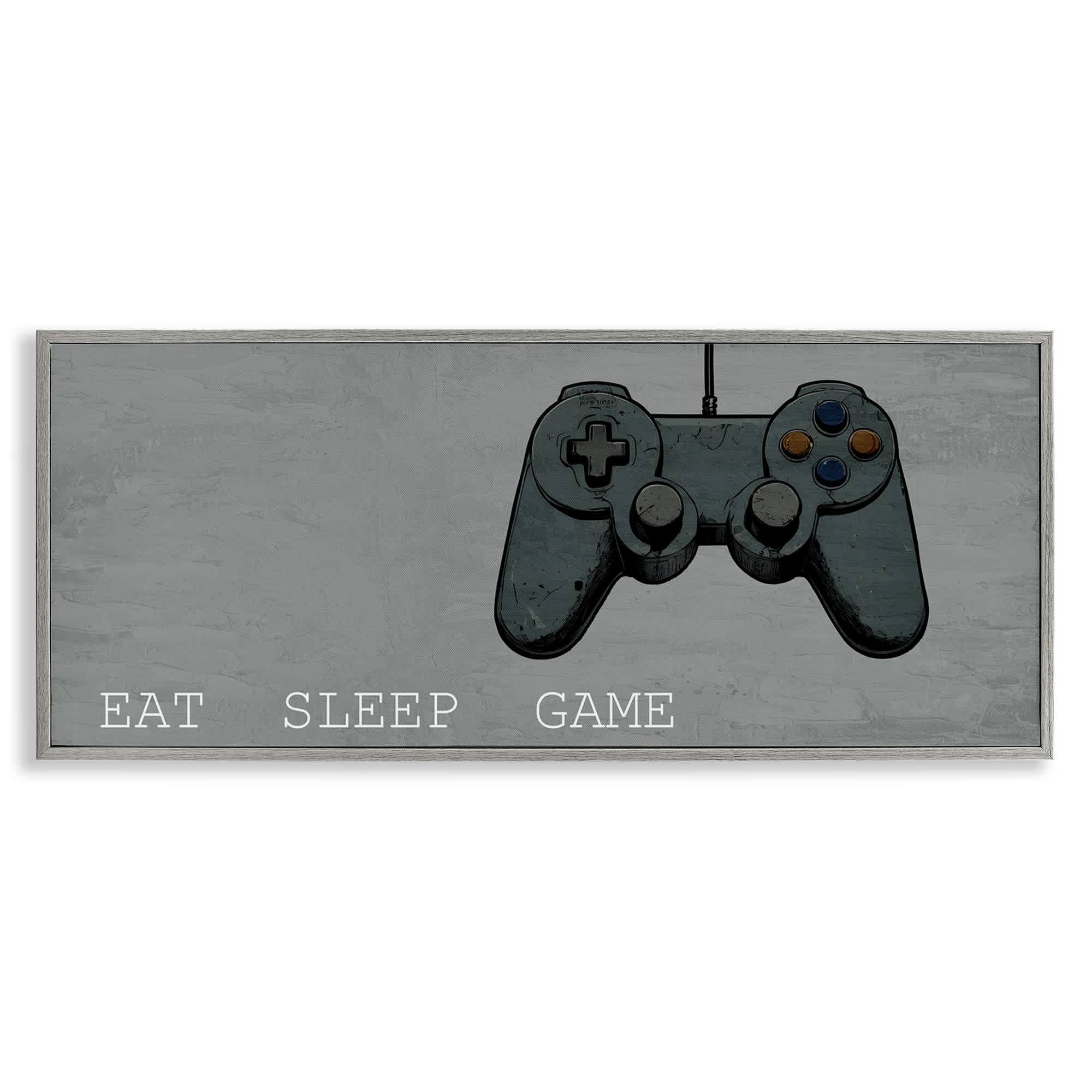 Stupell Industries BS-062-GFF-13X30 Eat Sleep Game Hobby Gray Framed Giclee Art By Kim Allen 30 x 13