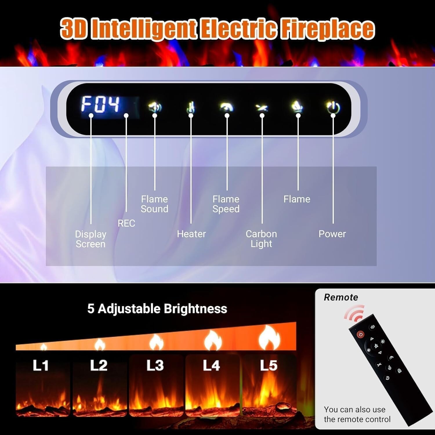 Qeetex LSHQQPHK-34FR7VBM Electric-Fireplaces - View #8