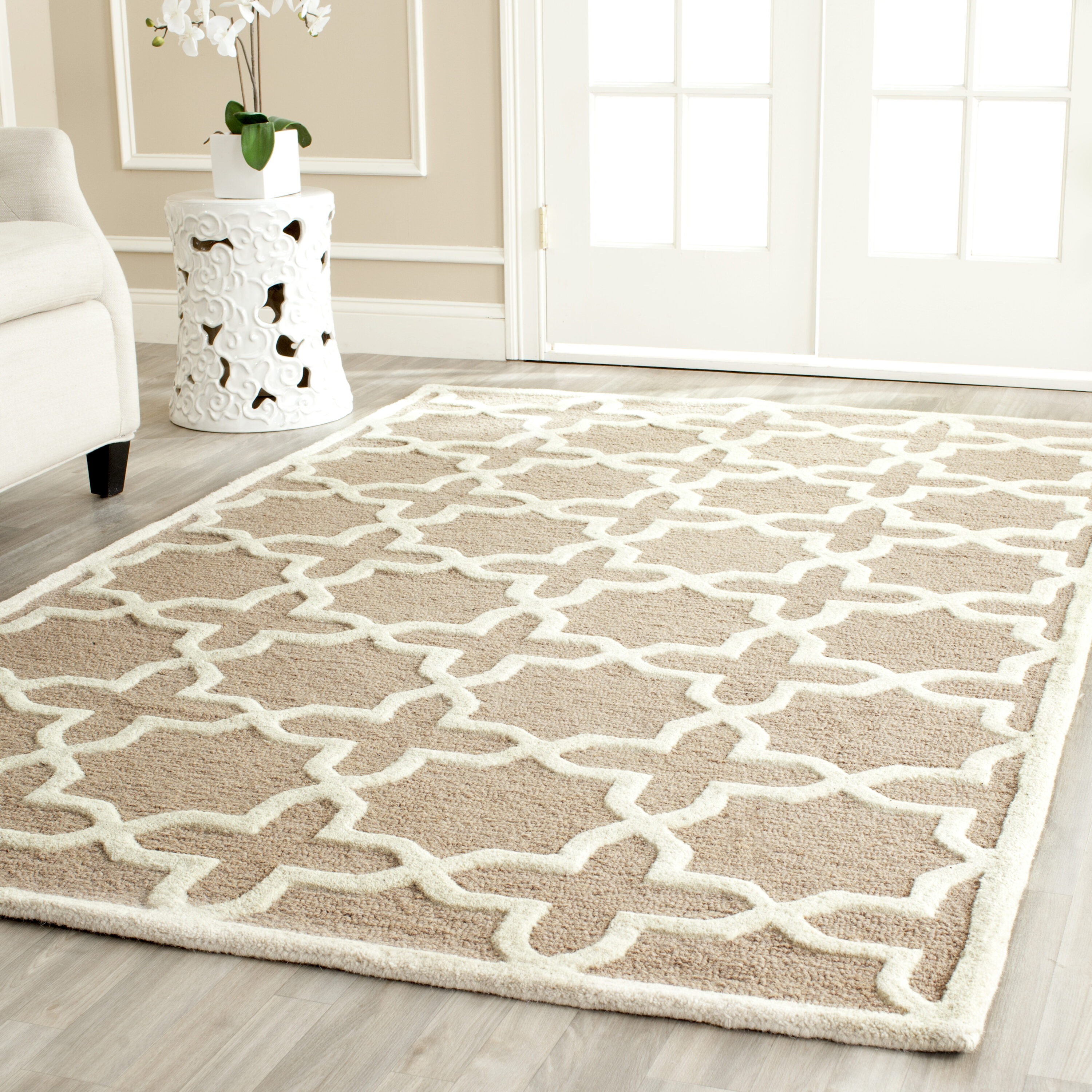 Maxy Home Bella Solid Brown 3 ft. 3 in x 4 ft. 8 in. Shag Area Rug 