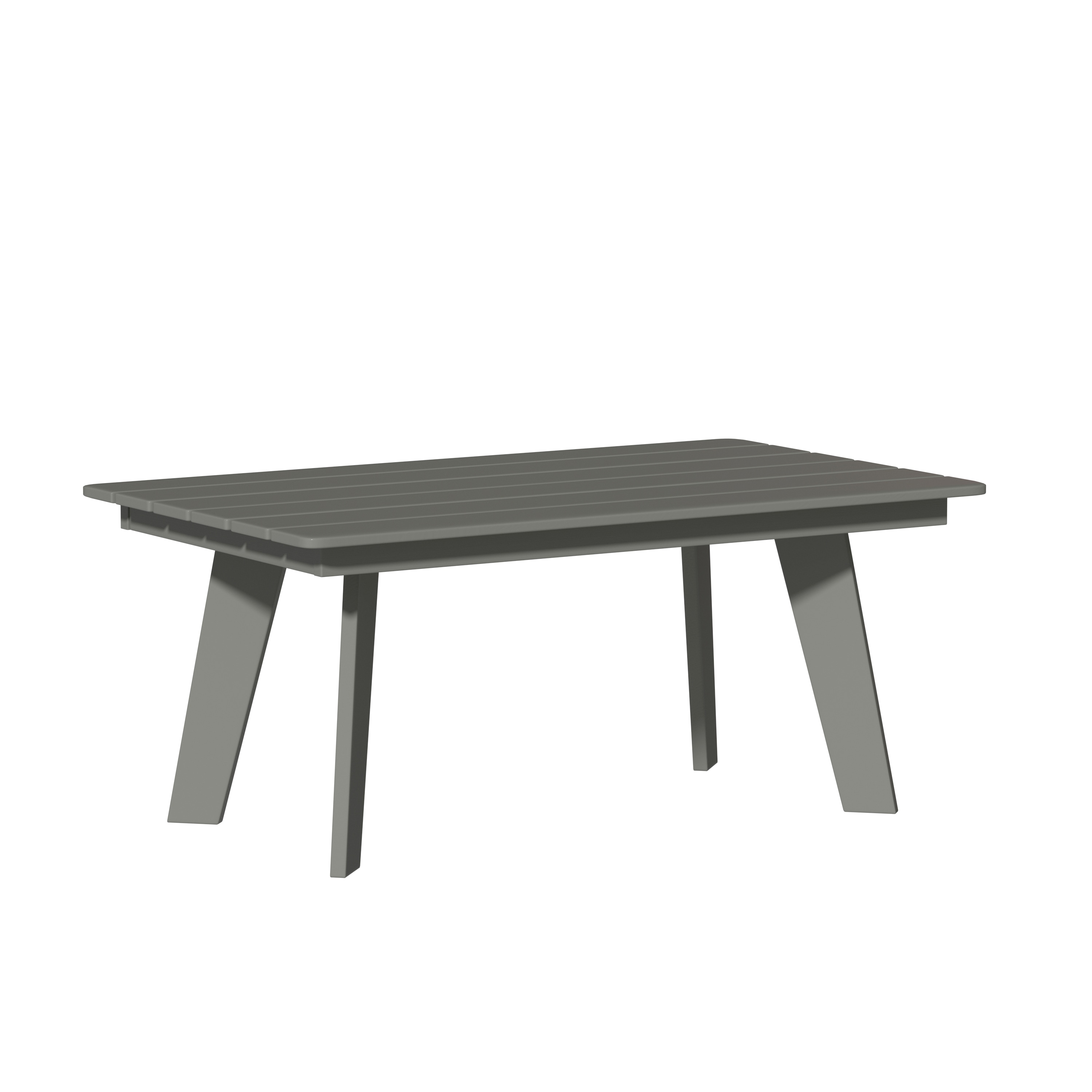 Gray Steel Rectangle Outdoor Coffee Table with Tapered Legs