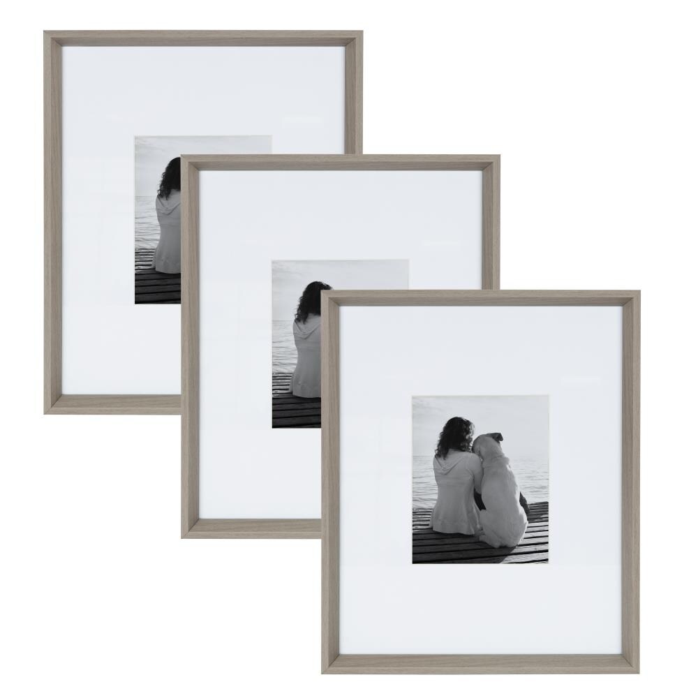 Kate and Laurel 213678 Gray Plastic Picture Frame (8-in x 10-in)