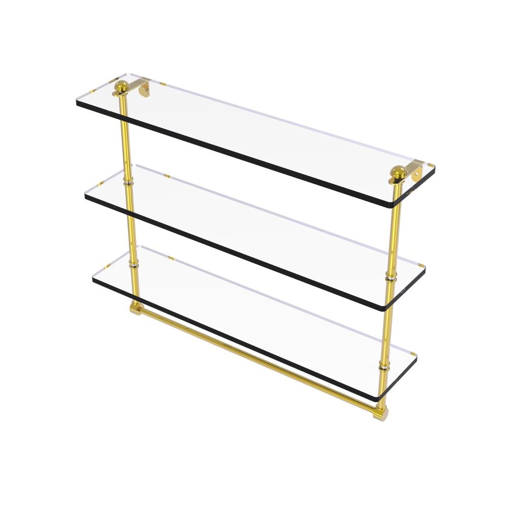 Allied Brass Polished 3-Tier Brass Wall Mount Bathroom Shelf (16-in X ...