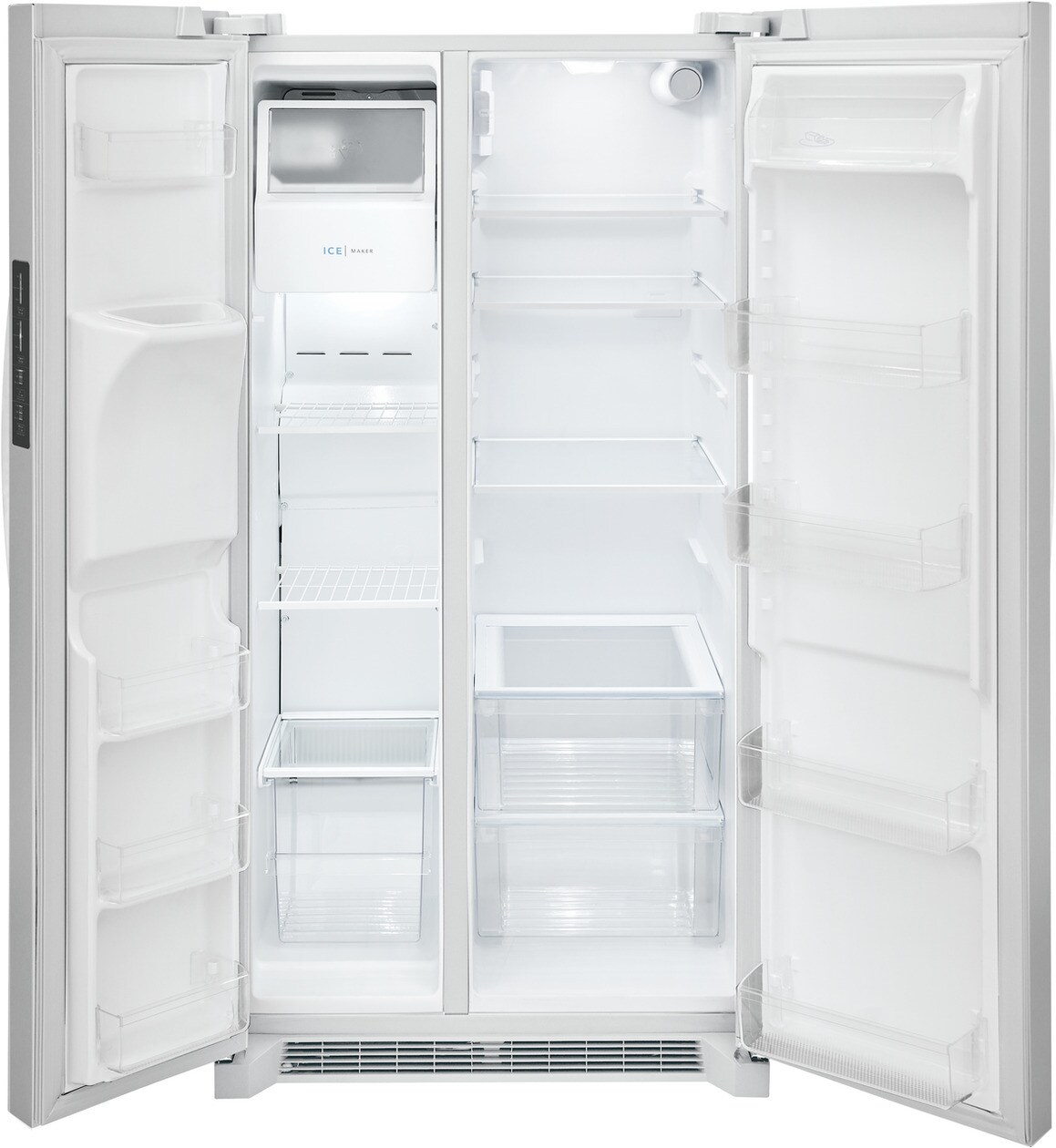 Frigidaire 25.6-cu ft Side-by-Side Refrigerator with Ice Maker, Water and Ice Dispenser (White) ENERGY STAR