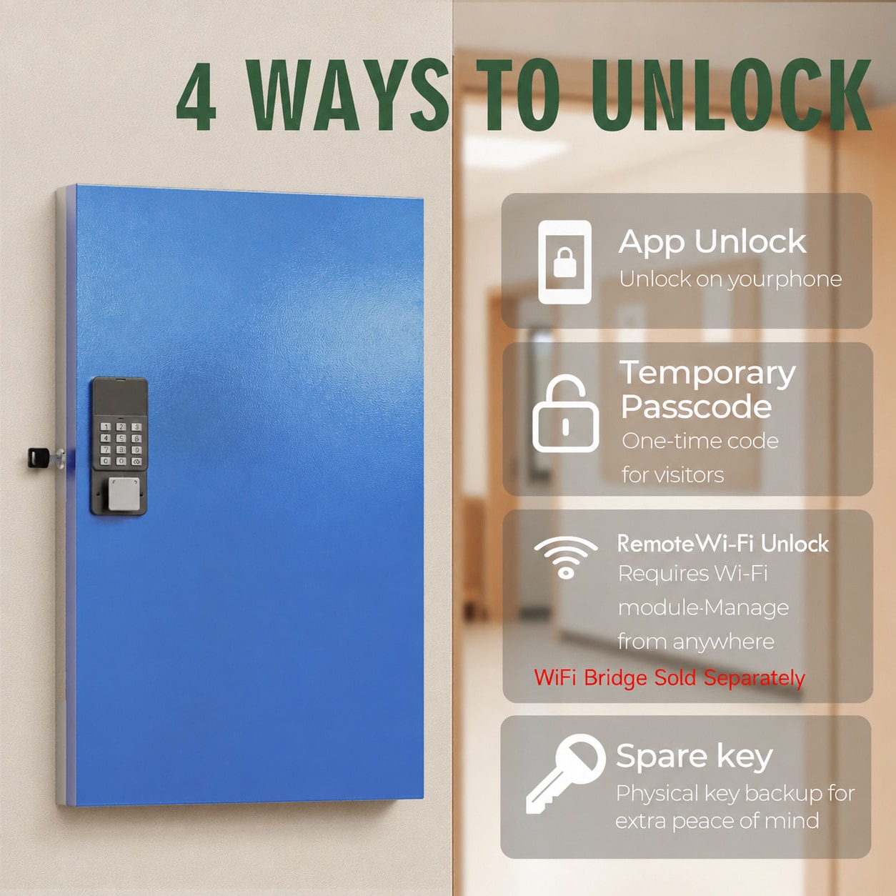 Linder Group Inc 96 Key Lock Box Wall Mount Smart Key Cabinet Organizer ...