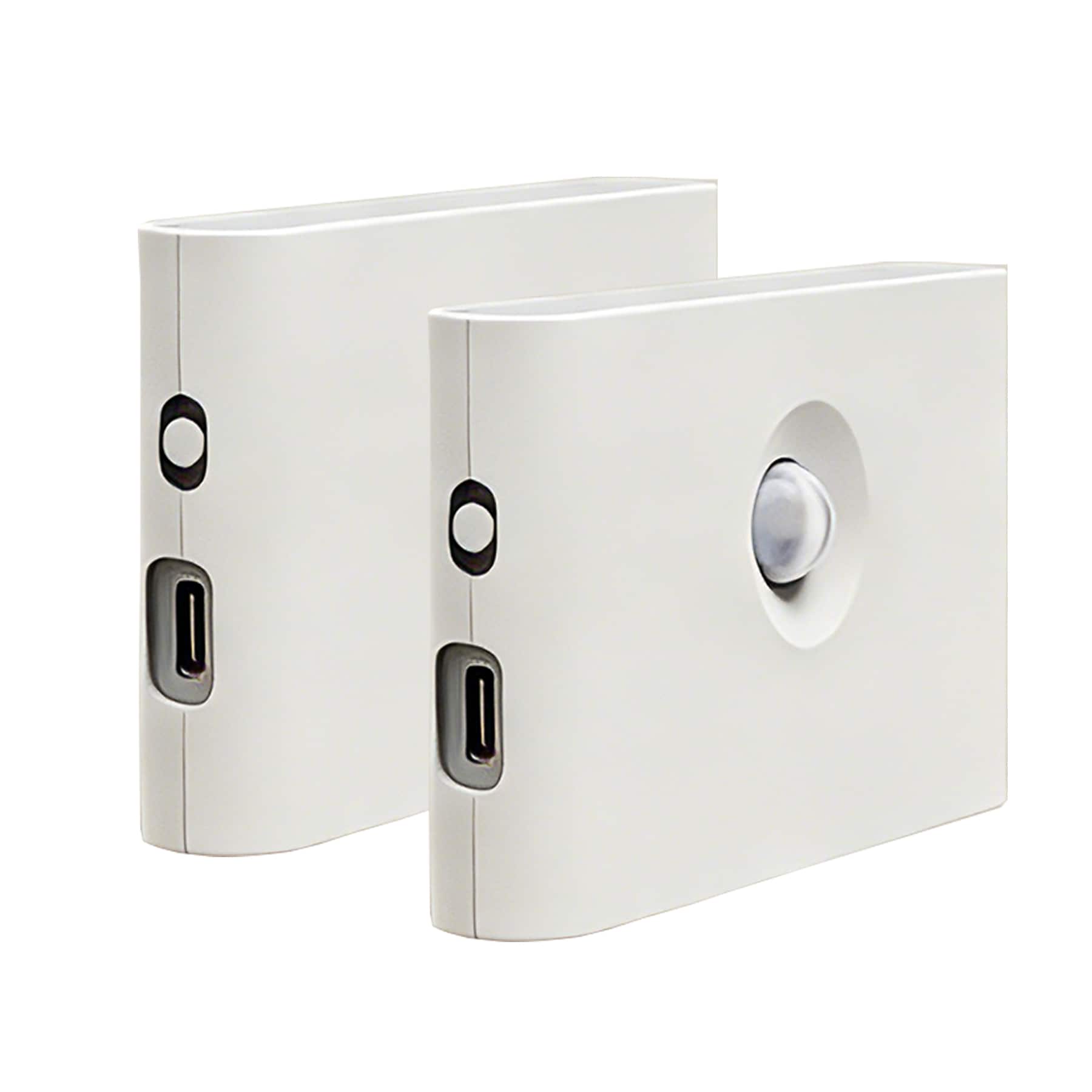 Honbei 2 Pack Motion Sensor Night Light Rechargeable for Hallway Stairway Bathroom Bedroom Kitchen