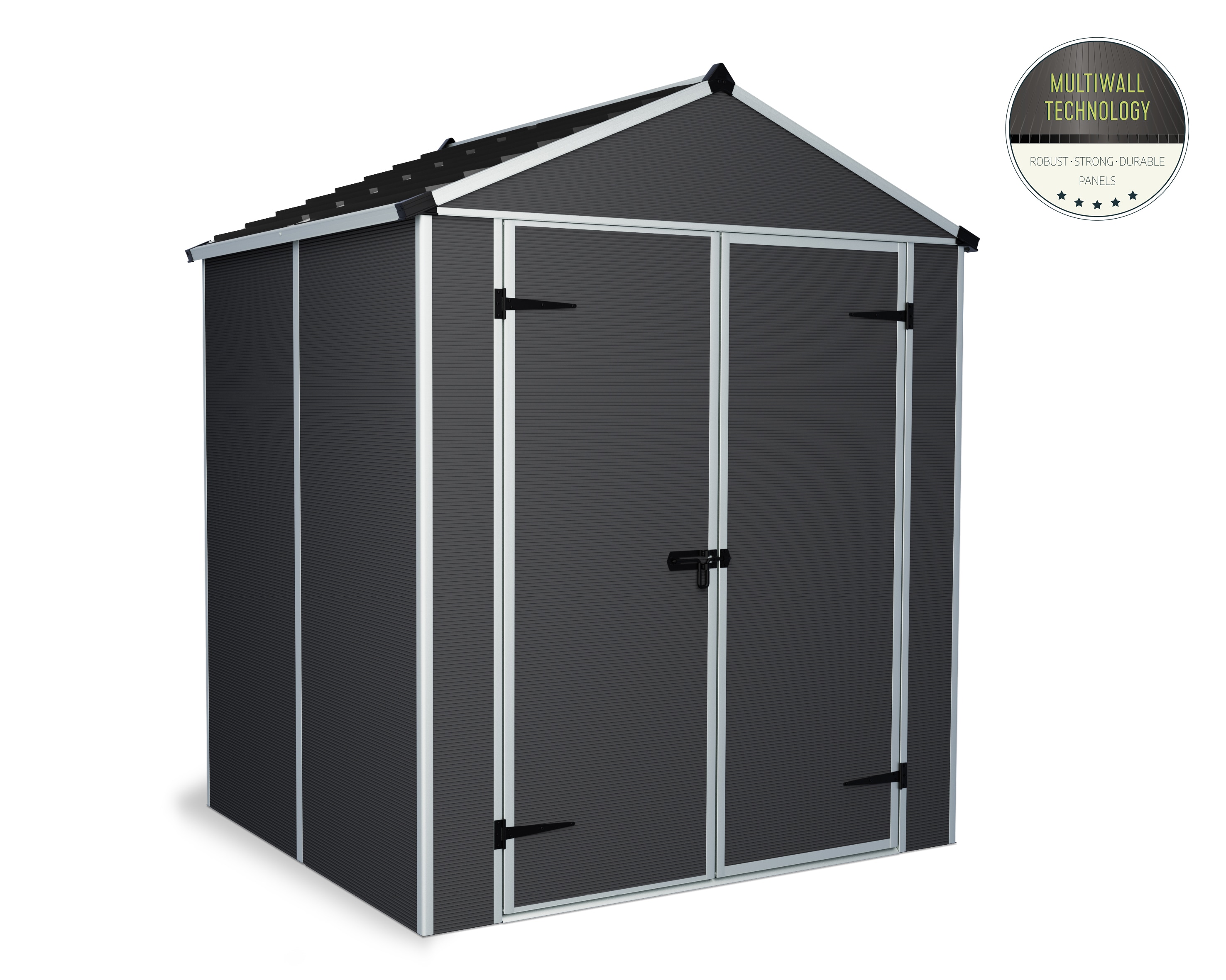 Canopia by Palram 706787 6-ft x 5-ft Rubicon Gray Gable Resin Storage Shed (Floor Included)