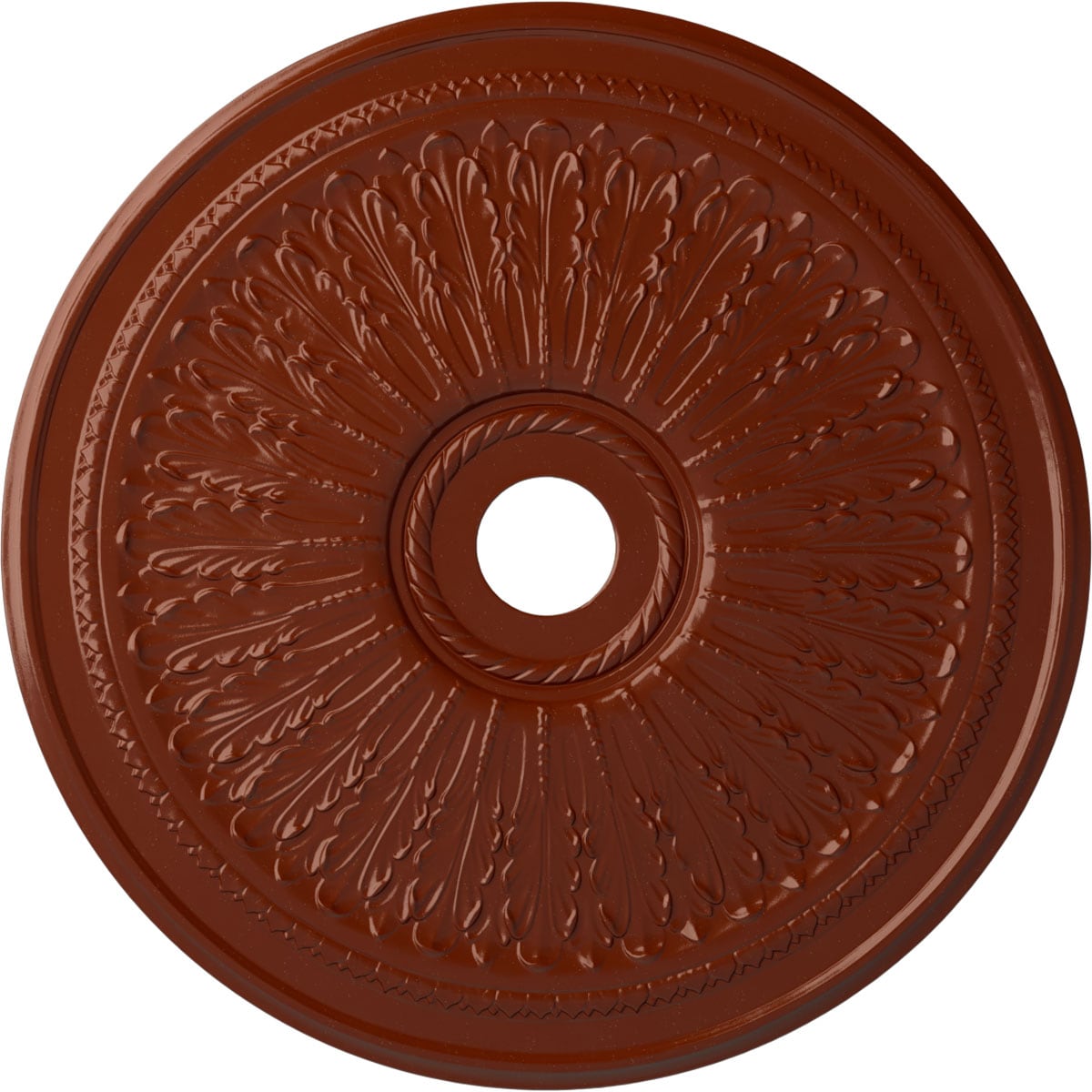 Ekena Millwork CM29OAFIF Oakleaf 29.125-in W x 29.125-in L Painted Firebrick Polyurethane Whole Ceiling Medallion