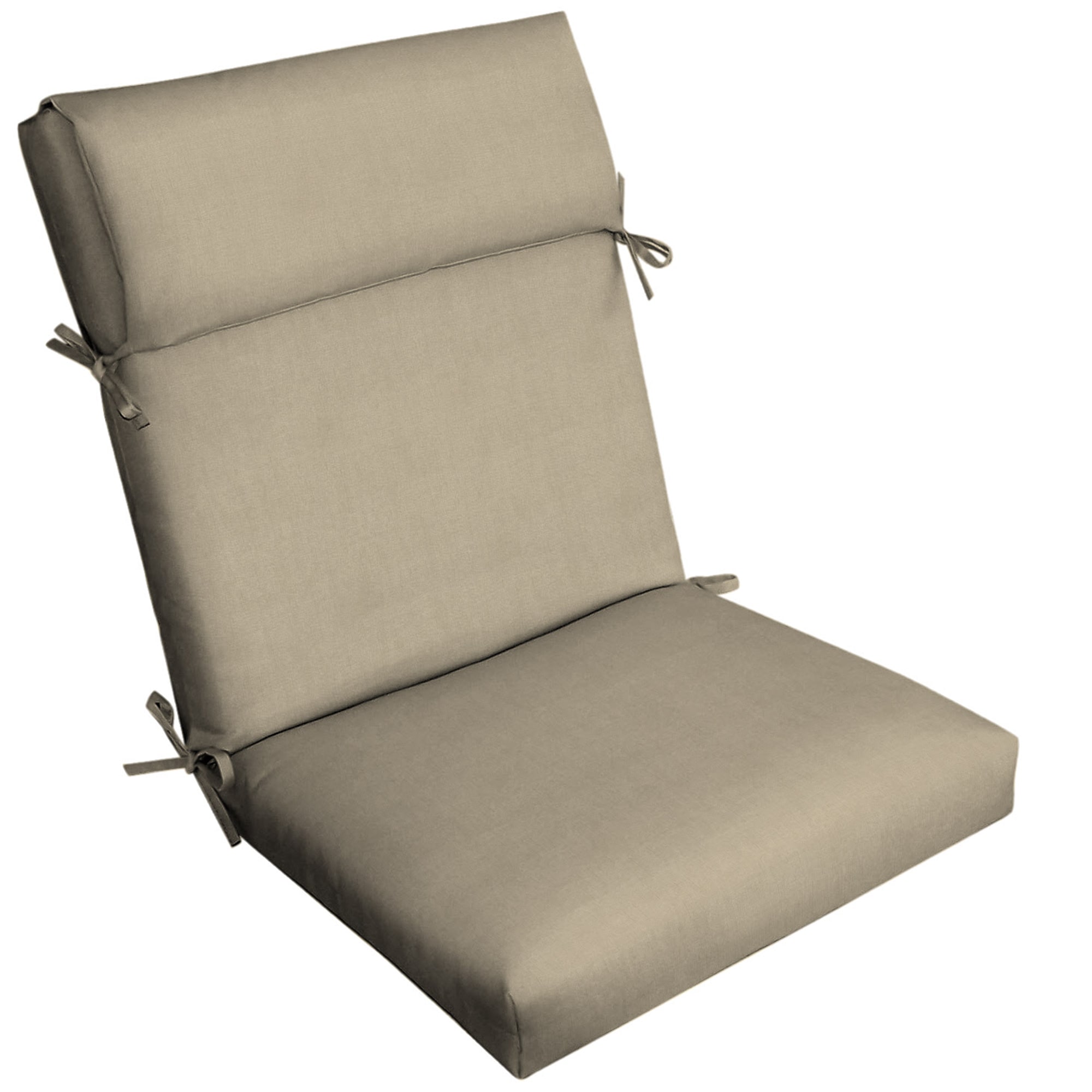 Allen + Roth Madera Linen Wheat High Back Patio Chair Cushion In The ...