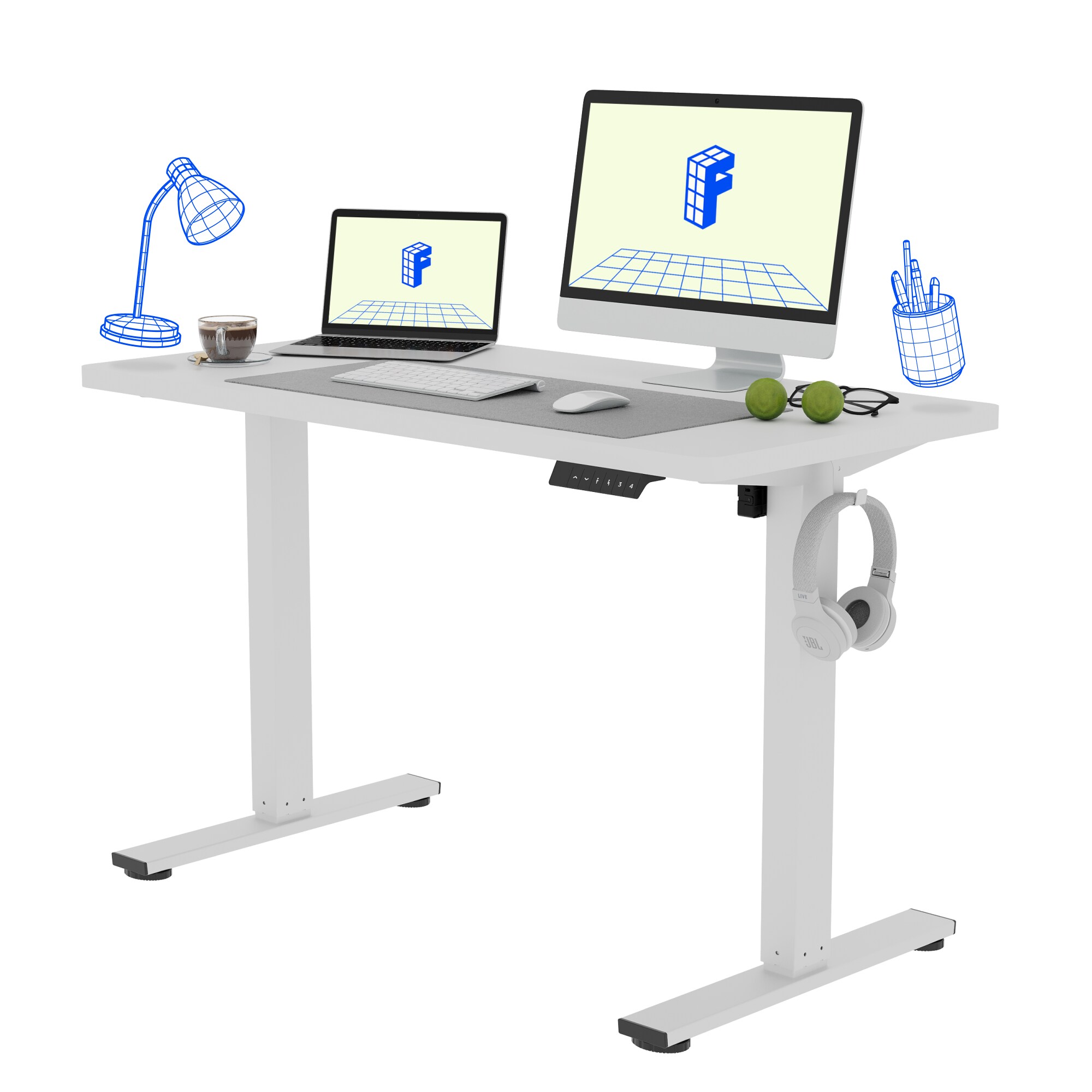 FlexiSpot E2WR4824W 48-in White Modern/Contemporary Standing desk