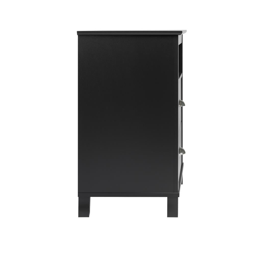 Prepac Yaletown Black Nightstand with 2 Drawers and Shelf ...