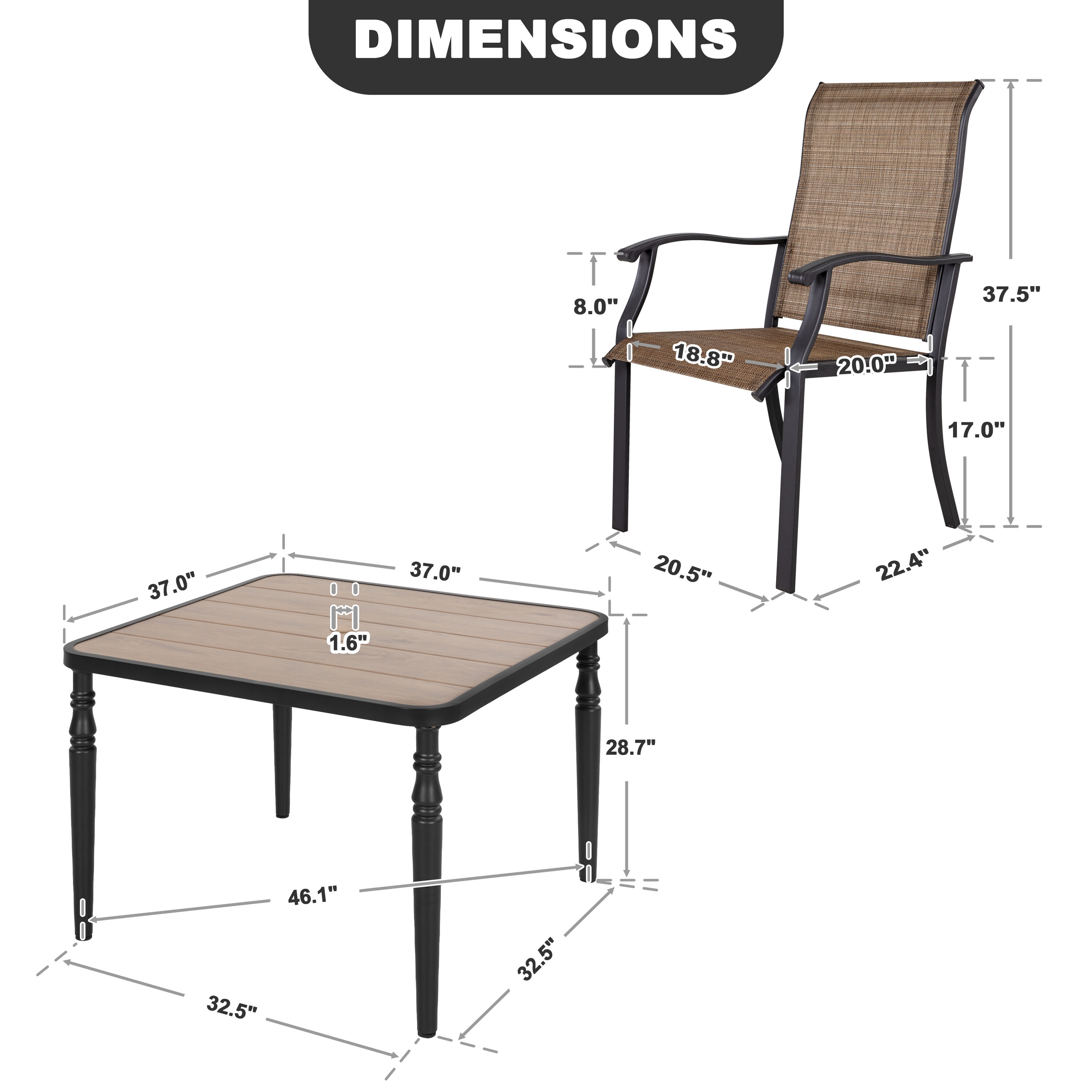 Nuu Garden SID001-T322 Patio-Dining-Sets - View #3