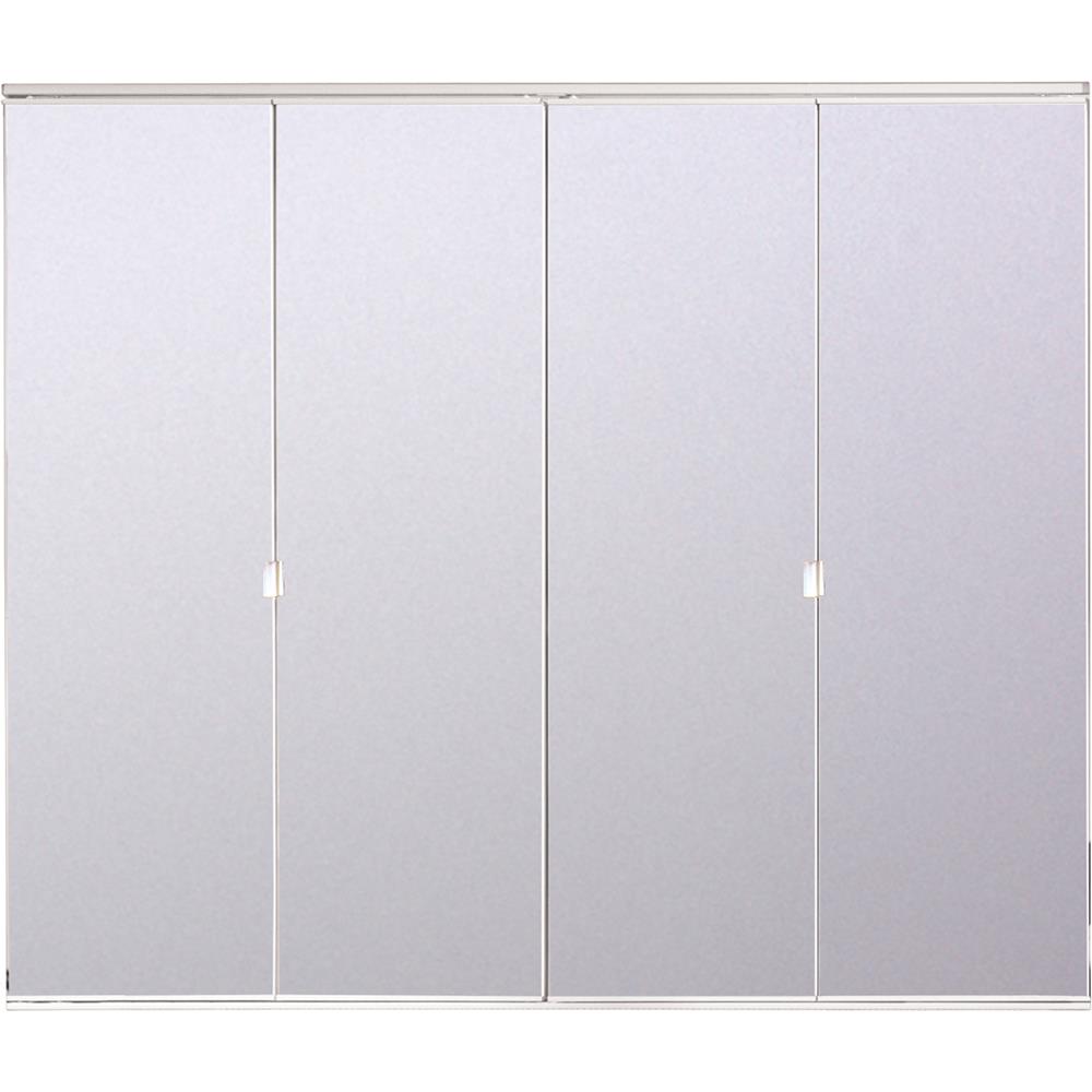 RELIABILT BI321P 36-in x 80-in White 1-panel Mirrored Glass Prefinished Mirror Closet Bifold Door (Hardware Included)