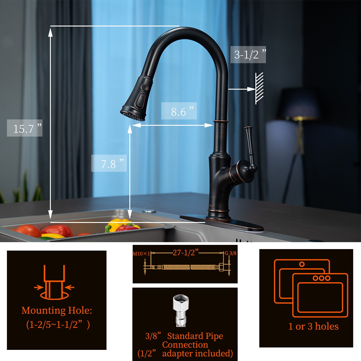 APPASO APS1513-ORB Kitchen-Faucets - View #2