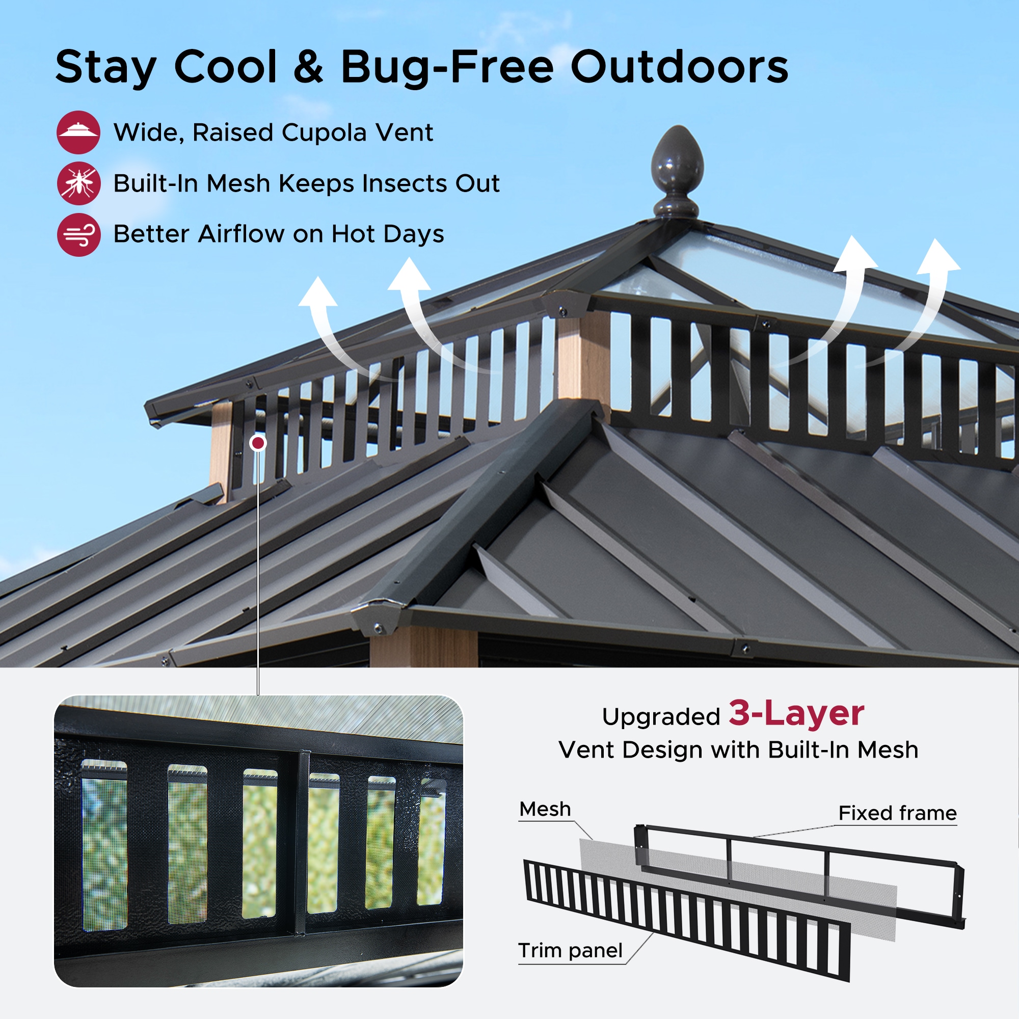 Sunjoy A10204382000 Wood-Resin-Gazebos - View #4