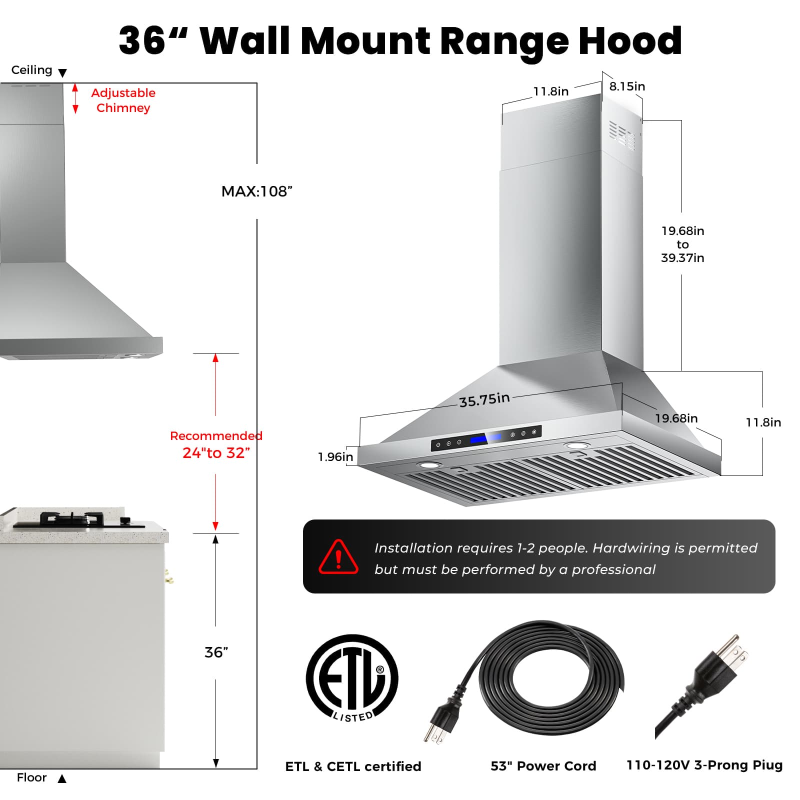 DIVAN DMP02-36 Wall-Mounted-Range-Hoods - View #3