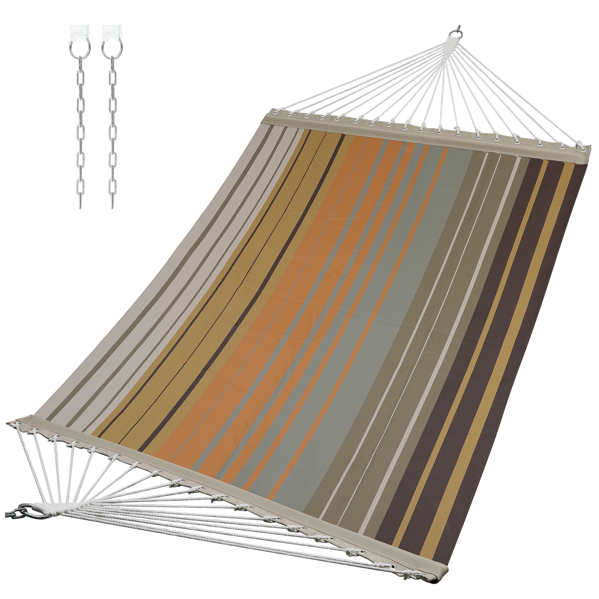 Patio Watcher LS-HK-T4-COFFEE Teslin Hammock Coffee stripes Quilted Hammock