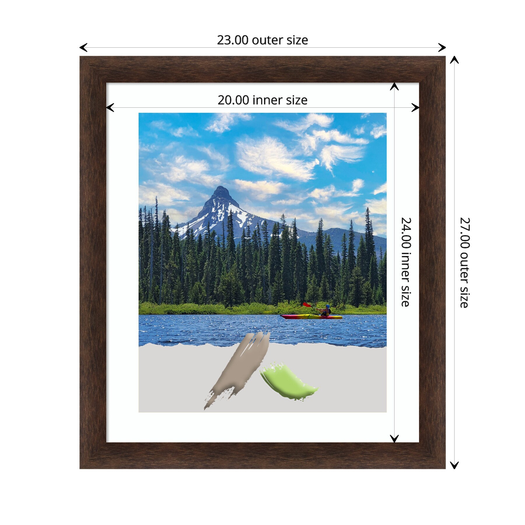 Warm Walnut Narrow Wood Picture Frame 16"x20"