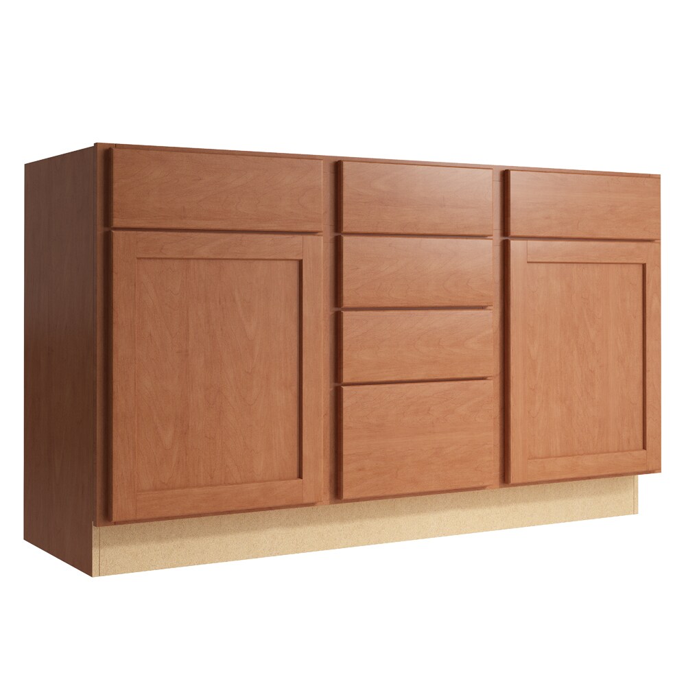 KraftMaid Momentum Paxton 60-in Hazelnut Bathroom Vanity Cabinet at ...