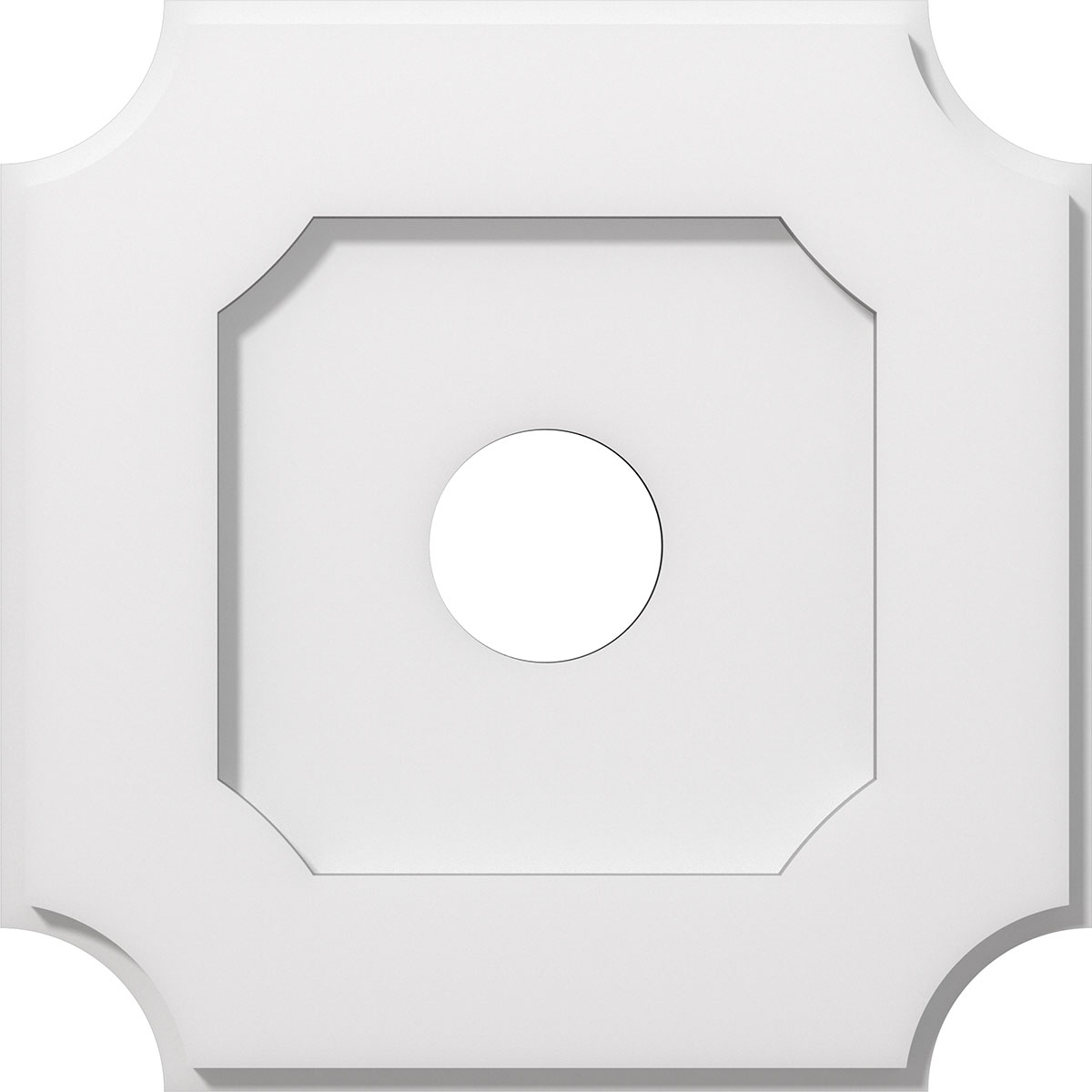 Ekena Millwork CMP14LE-03000 Locke 14-in W x 14-in L Contemporary White PVC Whole Ceiling Medallion