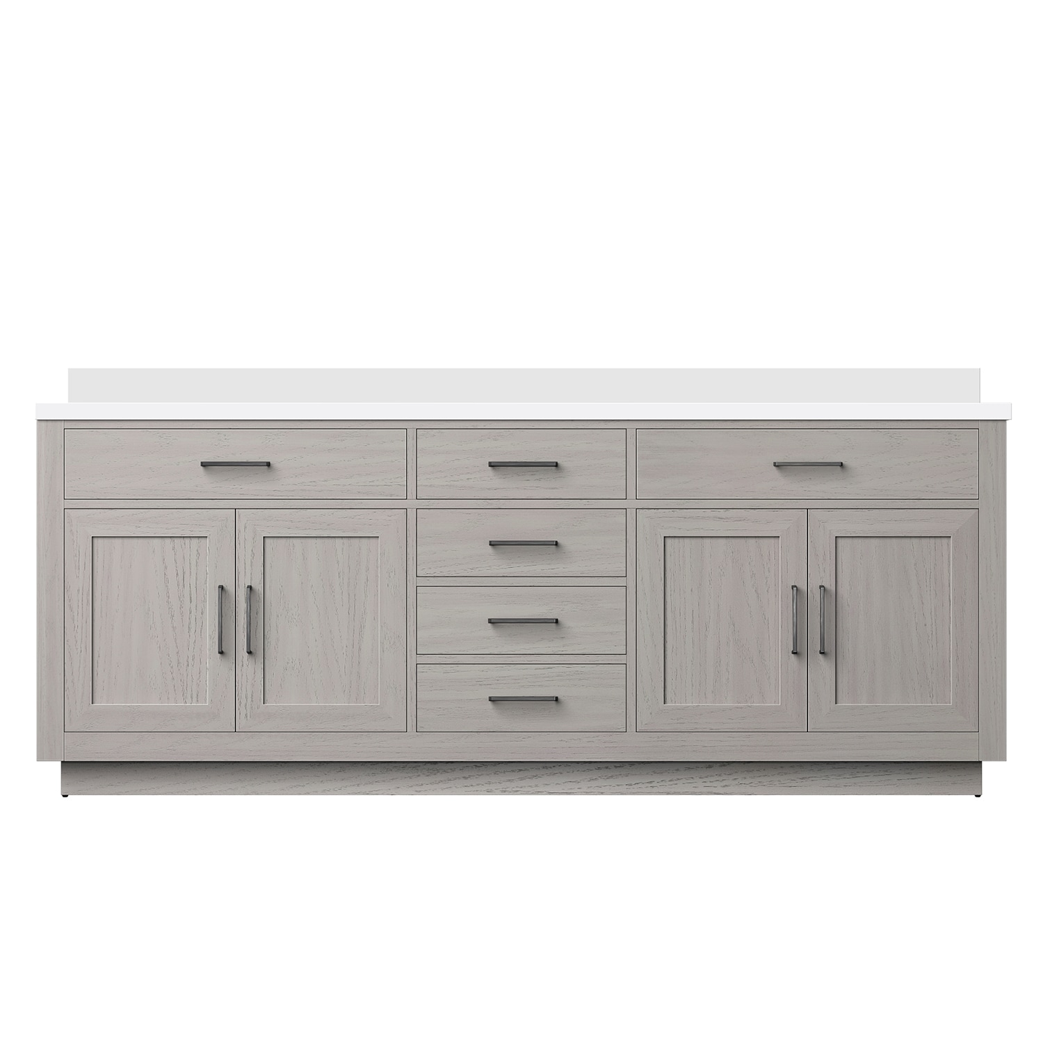Lexora LVGI84DM300 Gilroy 84-in White Oak Undermount Double Sink Bathroom Vanity with White Cultured Marble Top