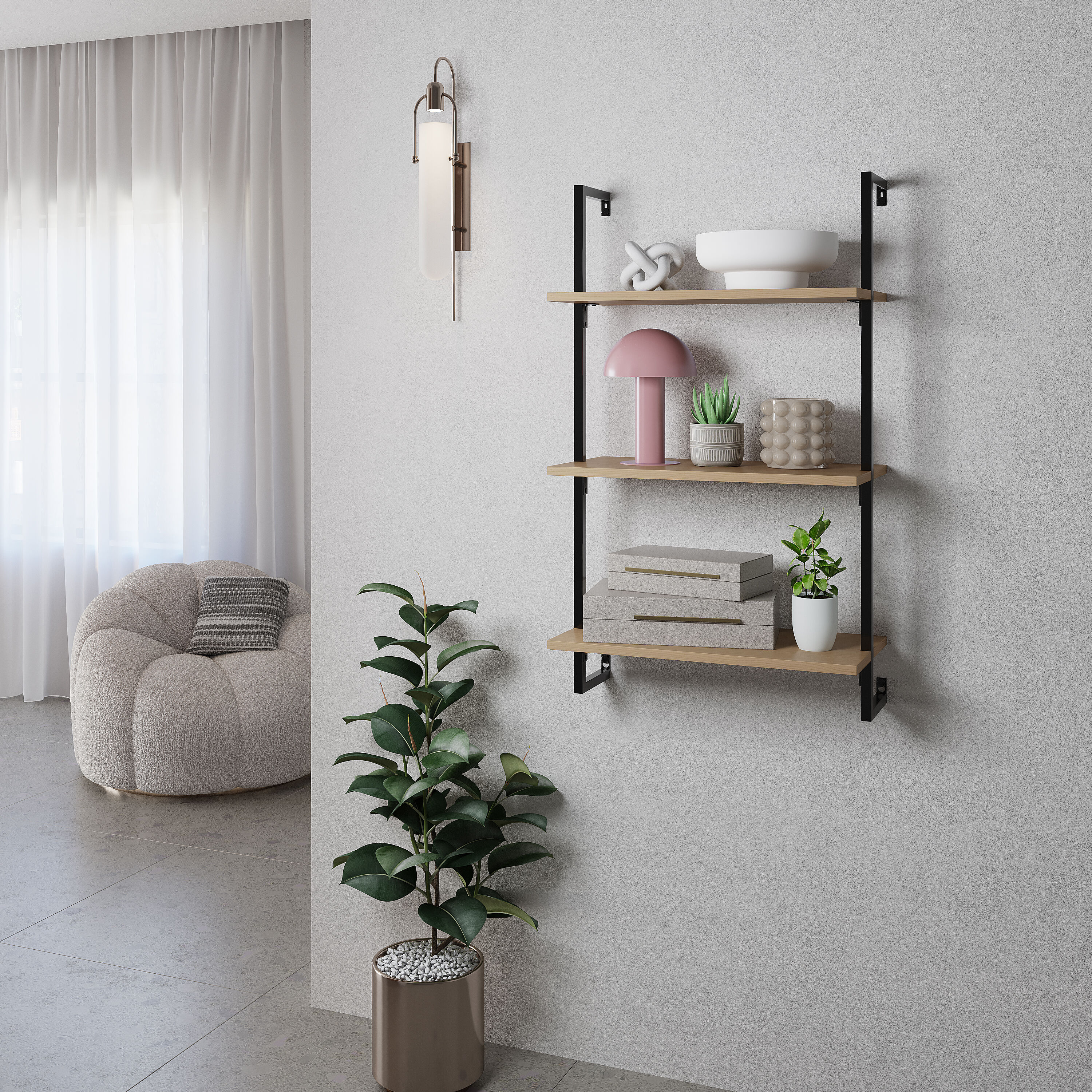 happimess MSH1000B Wall-Mounted-Shelving - View #7