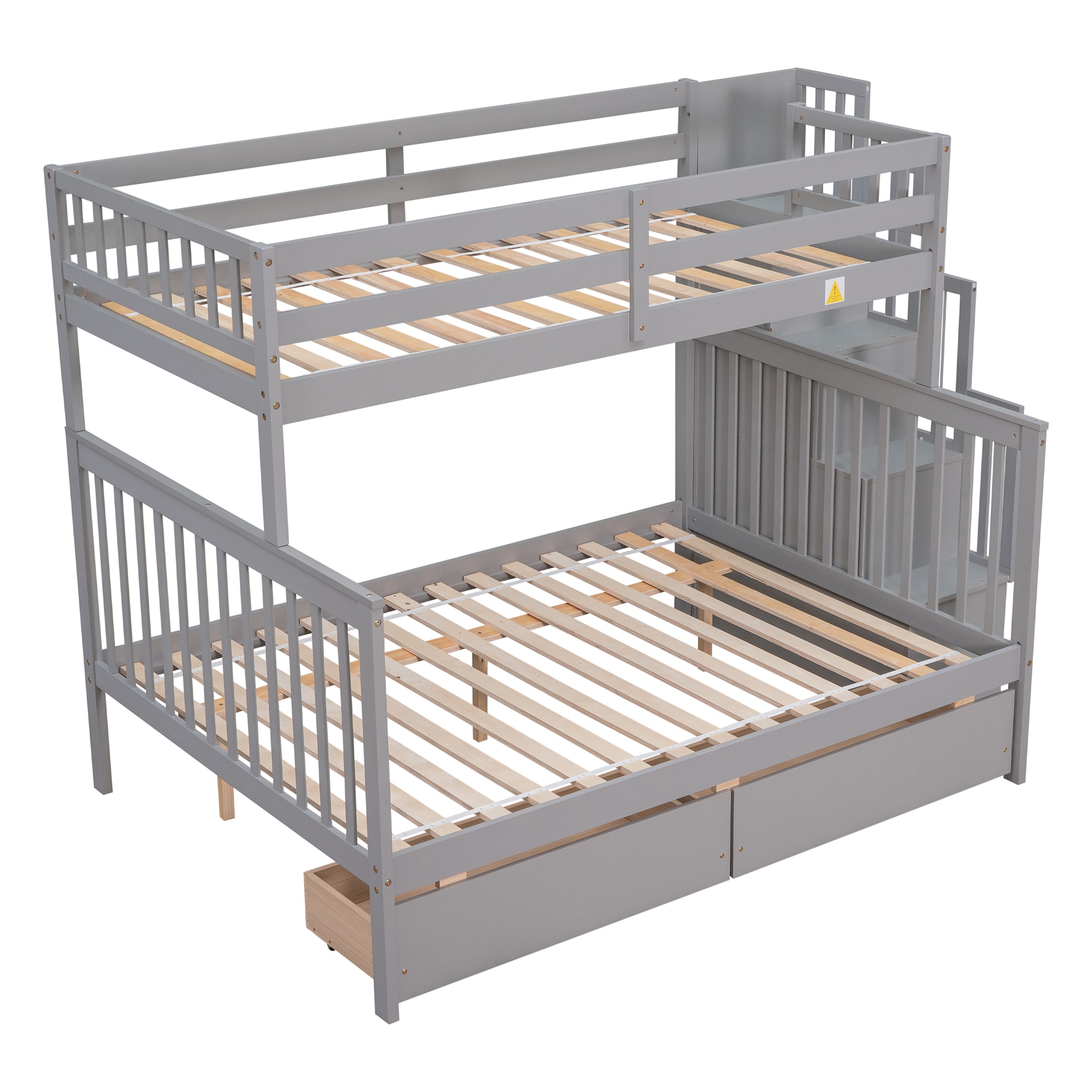 Clihome Loft Bed Gray Twin Over Twin Bunk Bed at Lowes.com