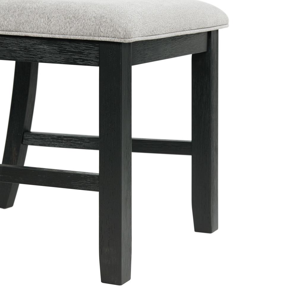 Gray and Black Drop Leaf Dining Table Set with Upholstered Chairs