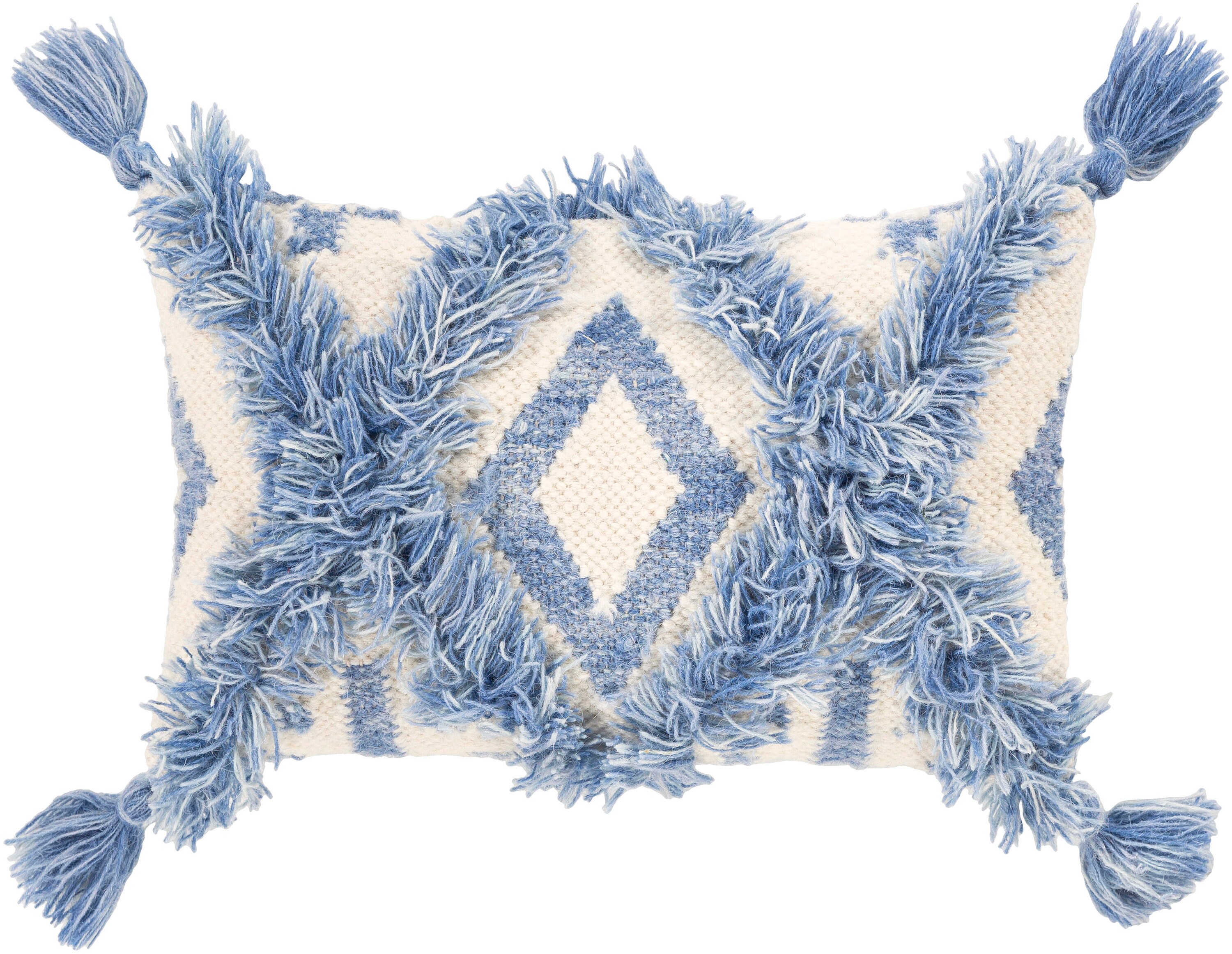 Surya HNA008-1018P Helena 10-in x 18-in Blue Oblong Indoor Decorative Pillow