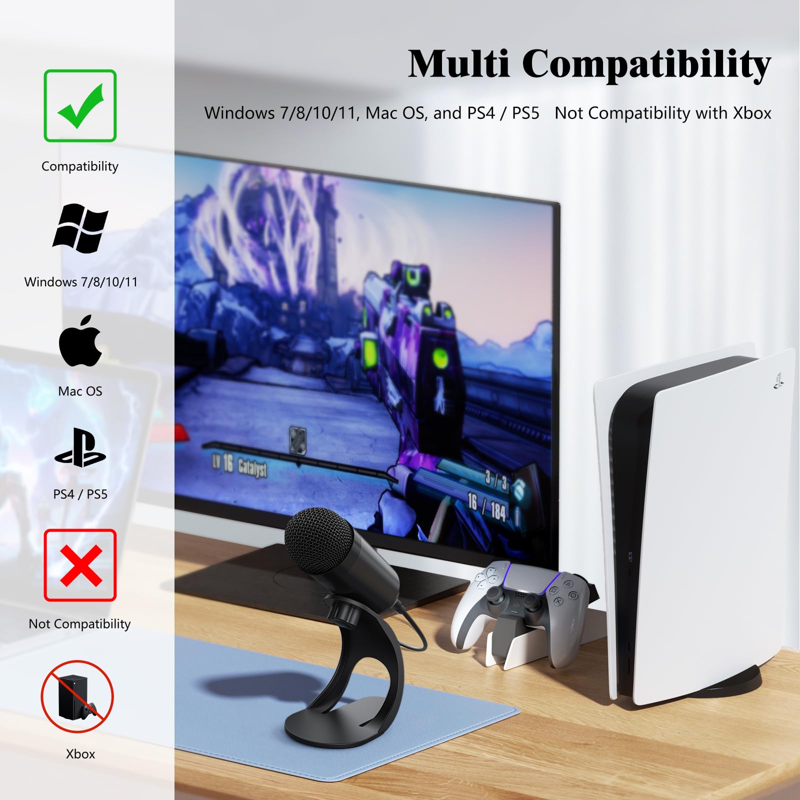 Etokfoks USB desktop computer microphone omnidirectional condenser ...