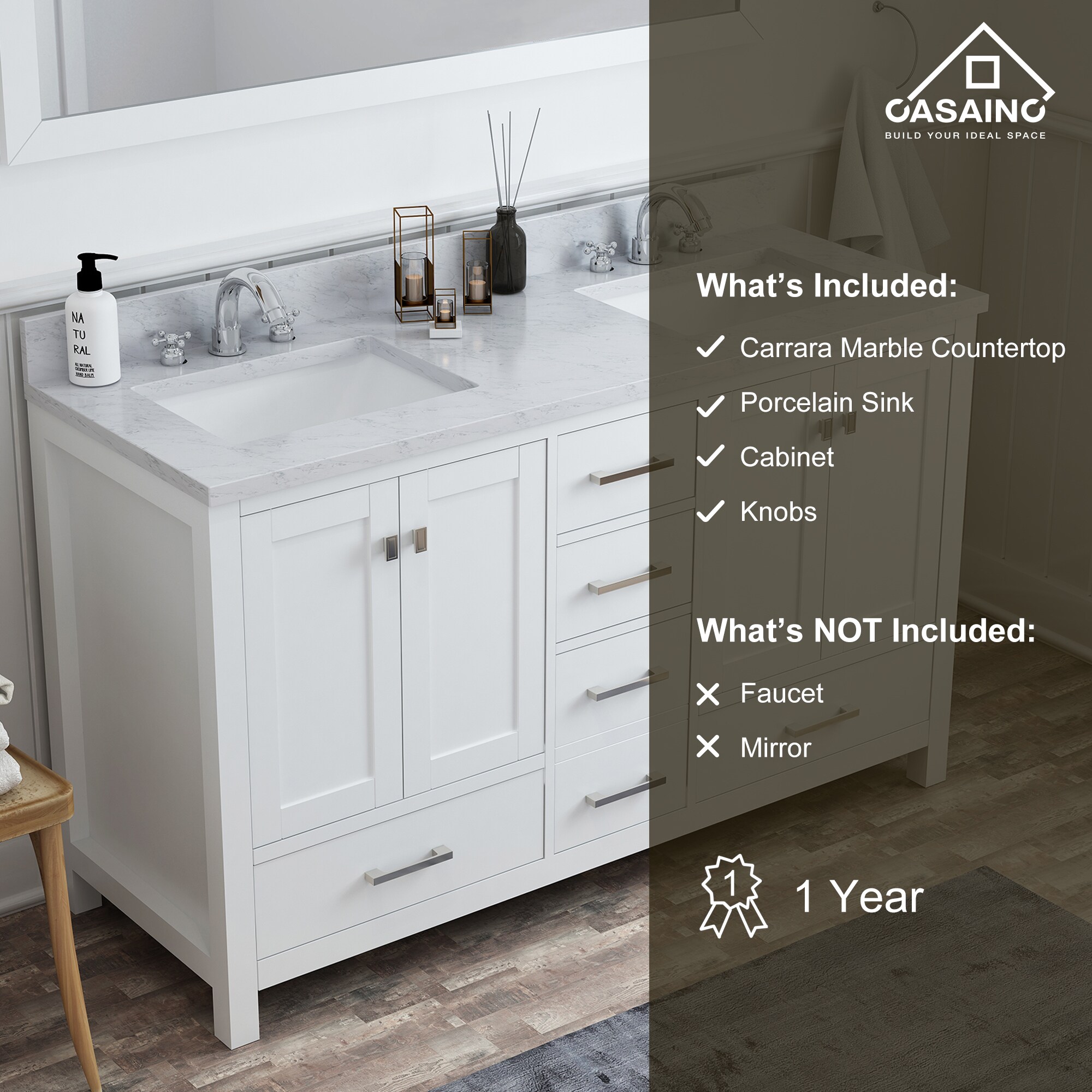 CASAINC MS-10060-CAB-WH-1 Bath-Vanity-Combo - View #2