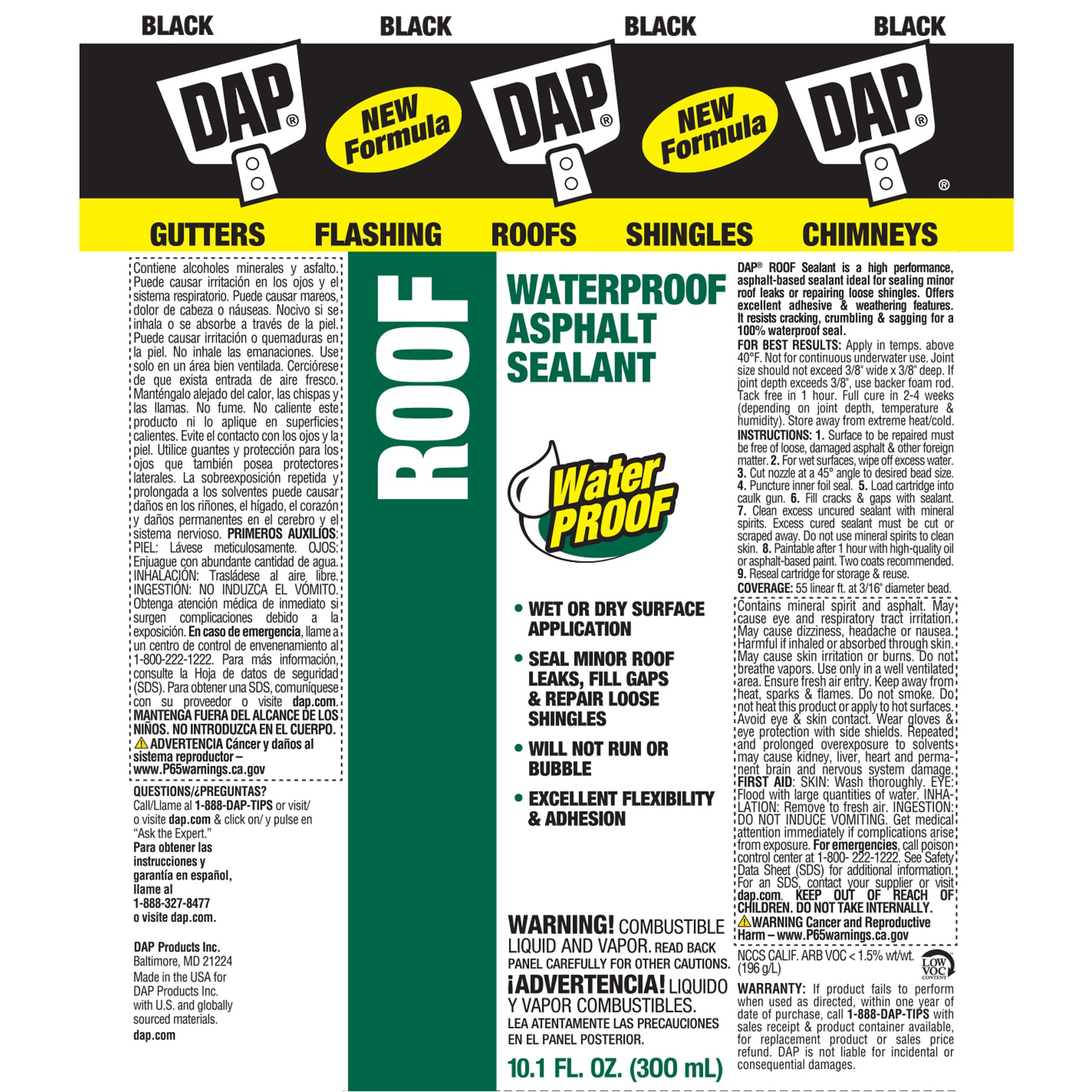 DAP Roof Sealant 10.1-oz Black Paintable Advanced Sealant Caulk in the ...