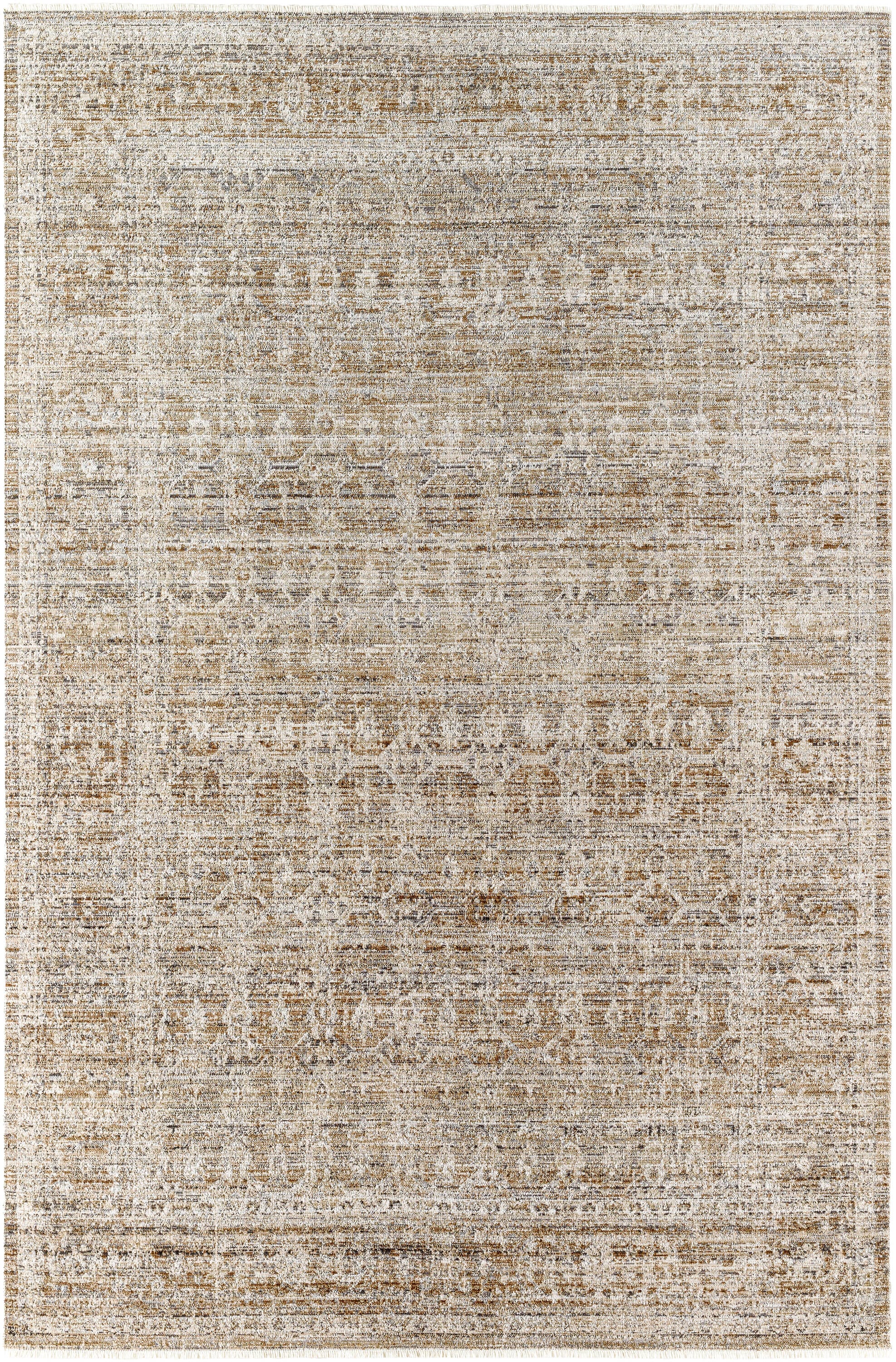 Margaret Gray and Brown Rectangular Washable Area Rug