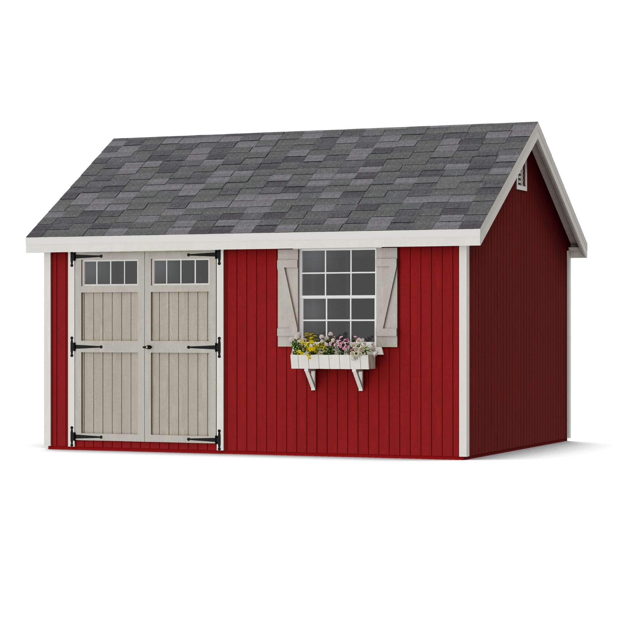 Little Cottage Co 12X14 PCGS-PC Colonial Pinehurst 12-ft x 14-ft Gable Style Wood Outdoor Storage Shed with 1 Windows 2 Doors