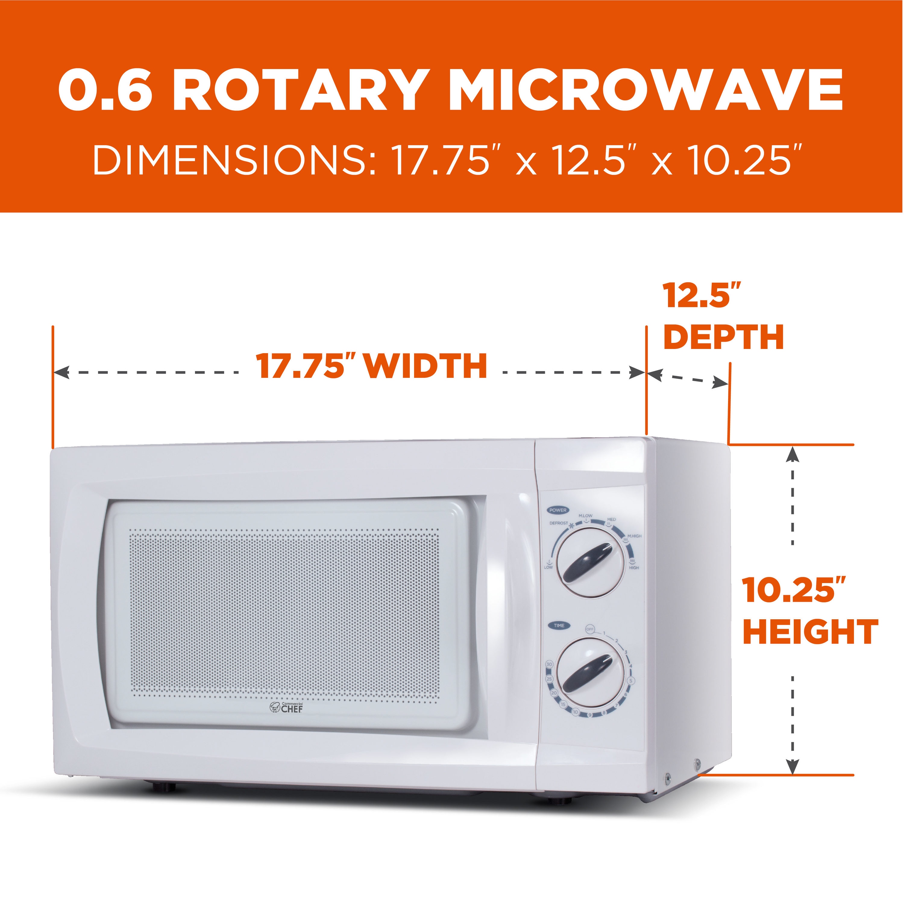 Avanti MT7V0W 18 Inch Countertop Microwave Oven with 0.7 cu. ft. Capacity,  700 Watts, Electronic Control Panel, 10 Microwave Power Levels, and Child  Safety Lock: White